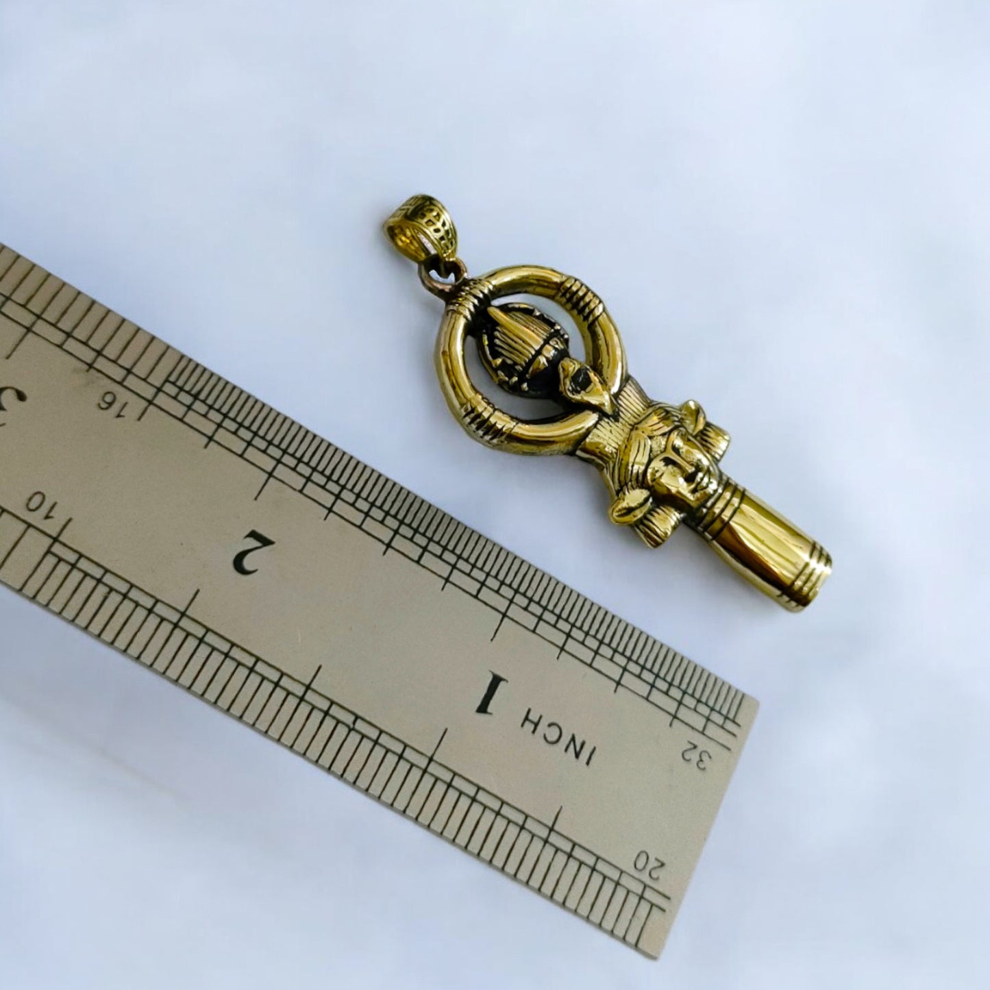 Gold Goddess Hathor Pendant, Egyptian Revival Necklace
