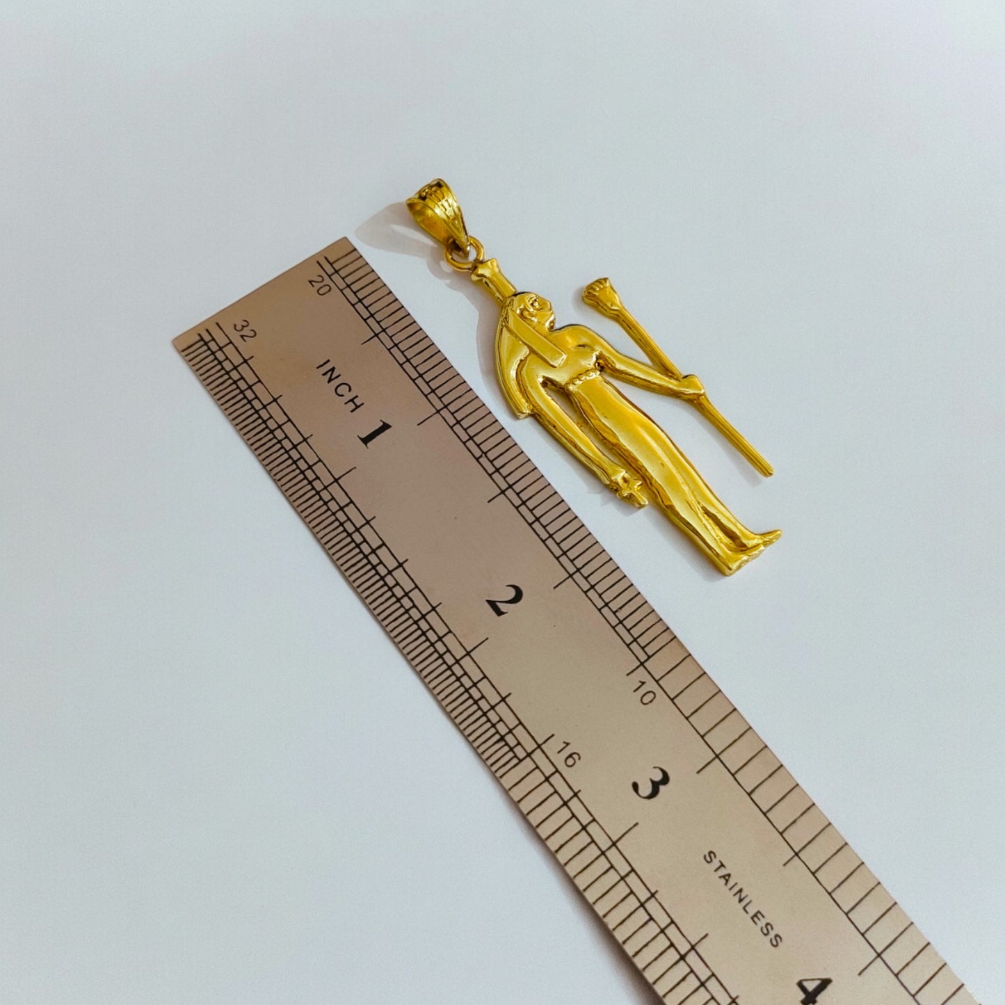 Gold Goddess Nephthys Large Pendant Necklace, Egyptian Jewelry Gifts for Men and Women