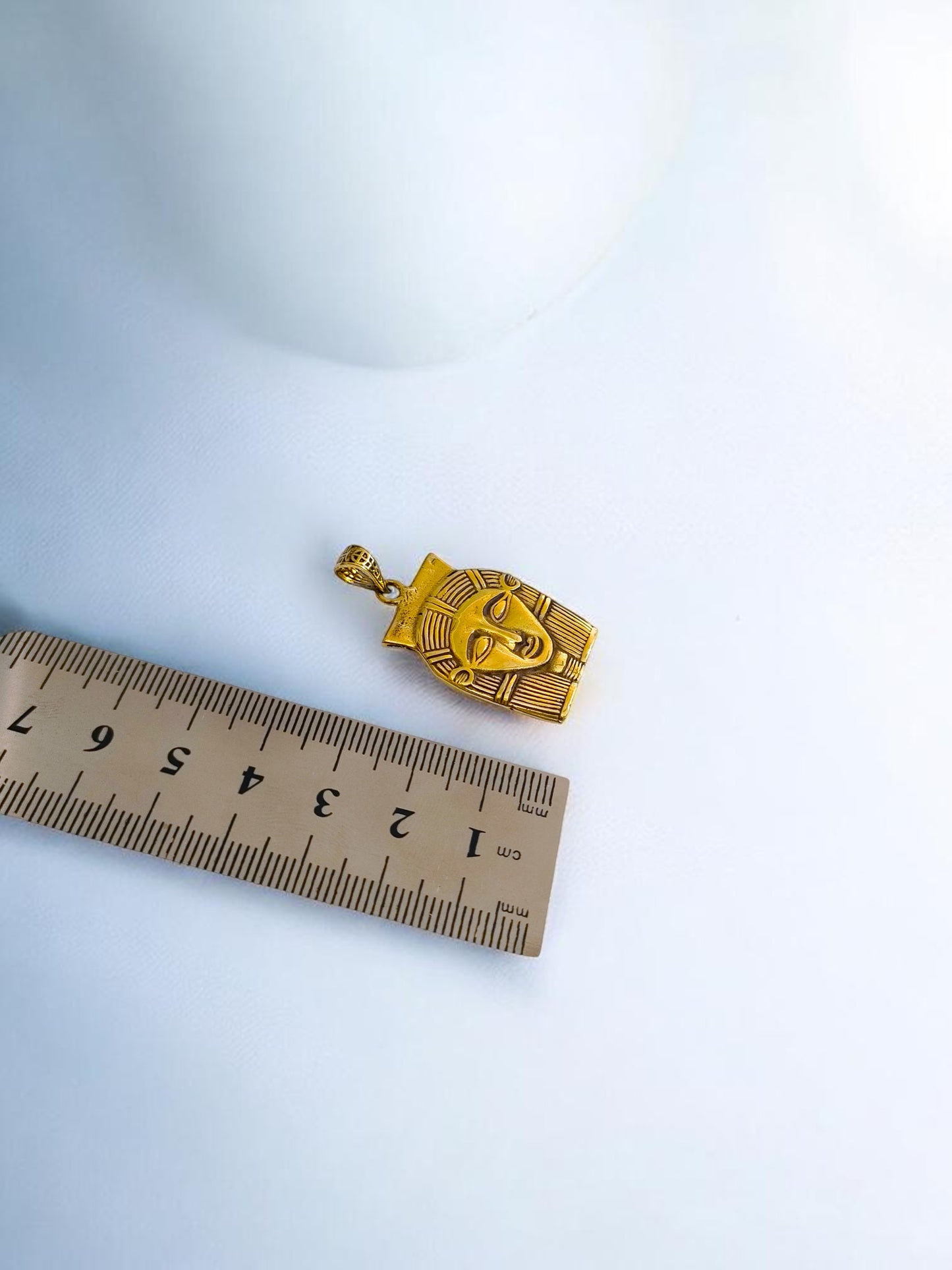 Gold Goddess Hathor Pendant, Large Egyptian Goddess Necklace