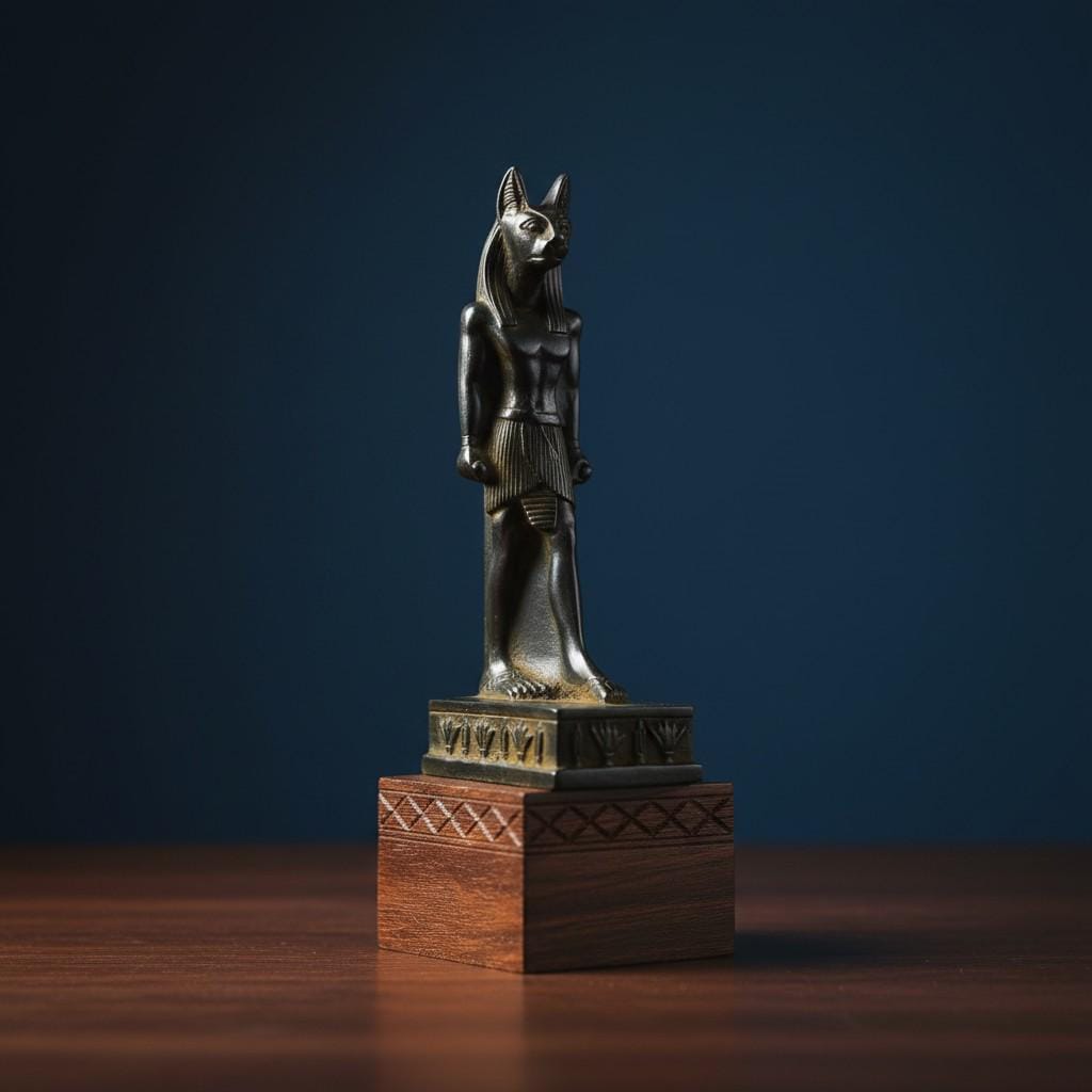 Handmade Egyptian Bastet Cat Goddess Statue, Ancient Goddess Sculpture, Museum Style Decor