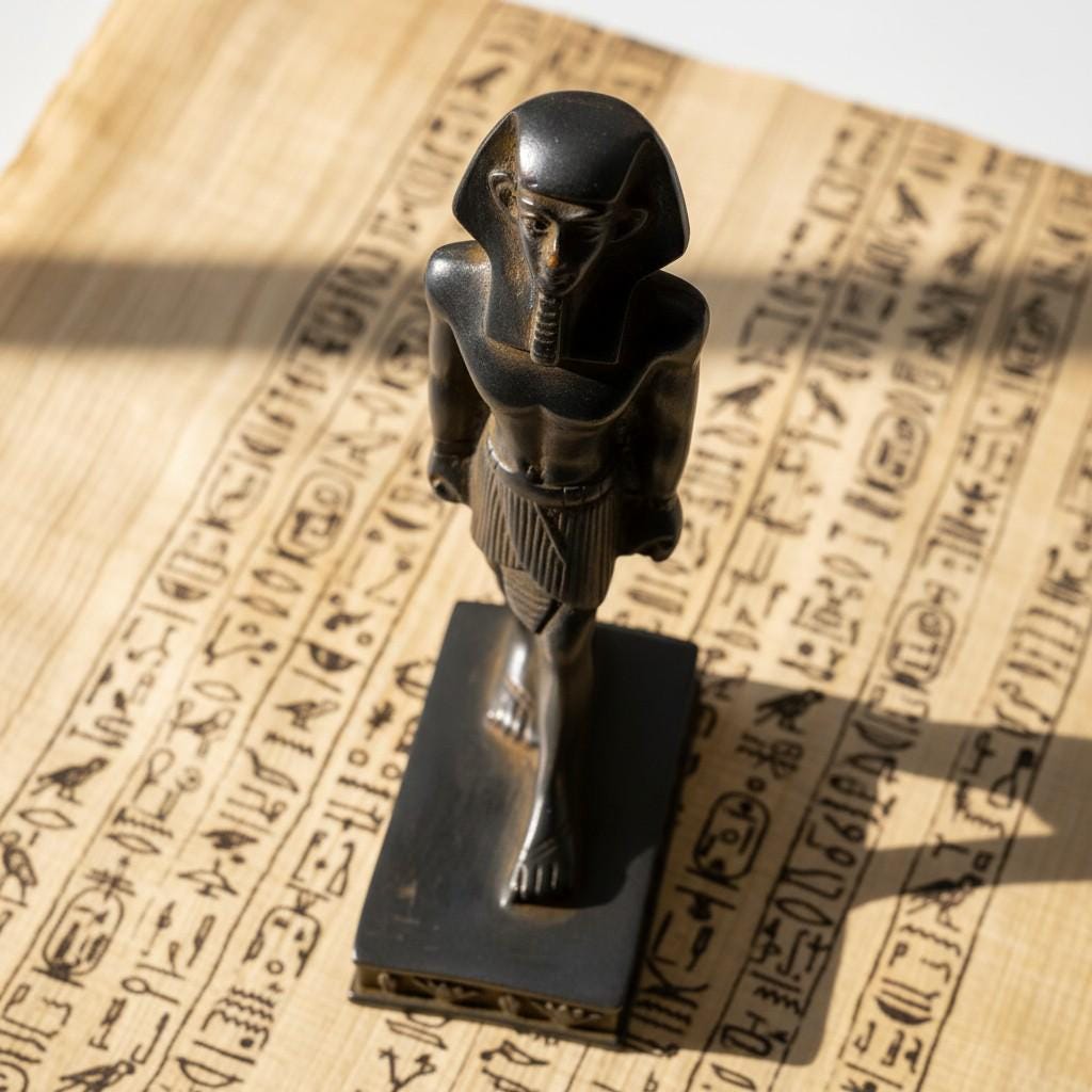 Handmade King Ramses II Bust, Pharaoh Sculpture, Ancient Egyptian Replica Decor