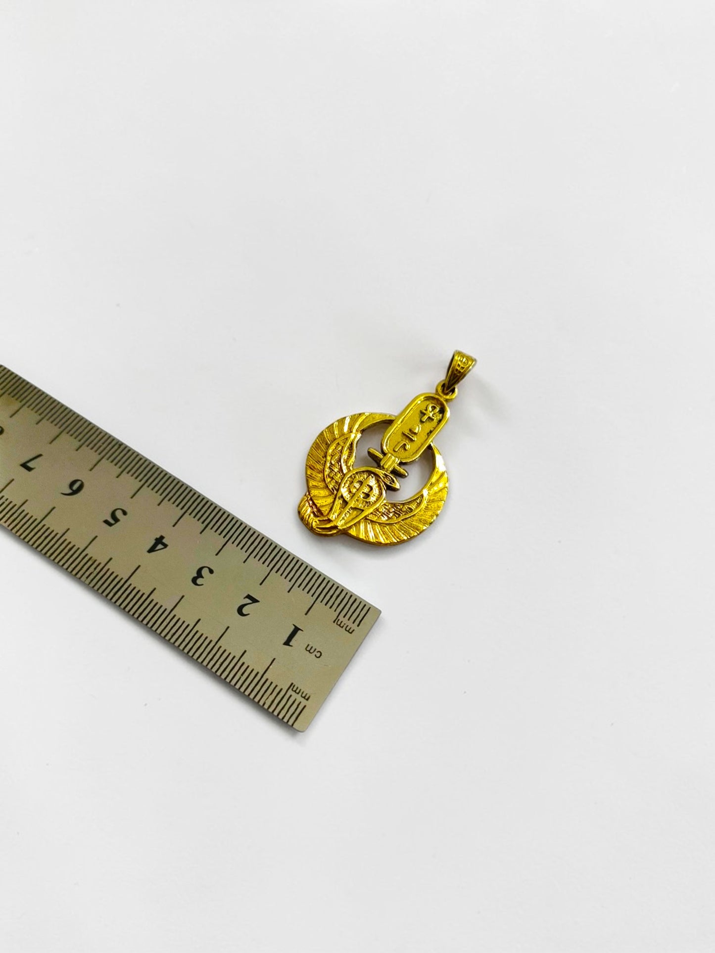 Large Gold Wadjet Snake Pendant Necklace, Egyptian Goddess Jewelry