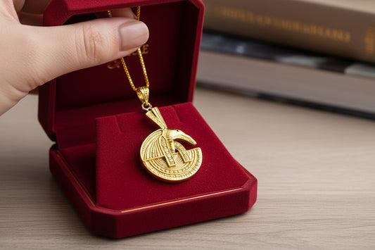 Gold God Seth Necklace, Egyptian Jewelry, Gift For men and Women