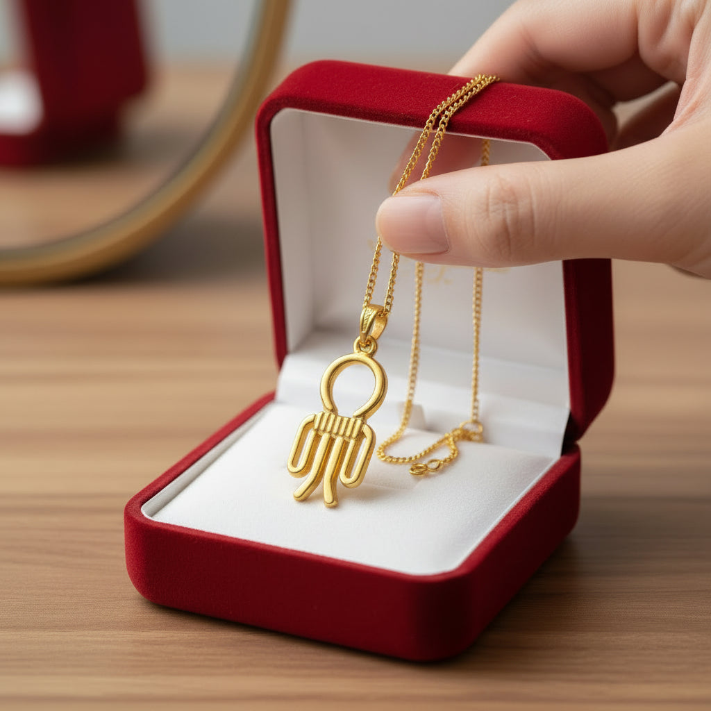 Gold Isis Tyet The Knot Pendant, Egyptian Jewelry, Revival Jewelry, Talisman Pendant, Divine Minimalist Necklace, Gift for Men and Women