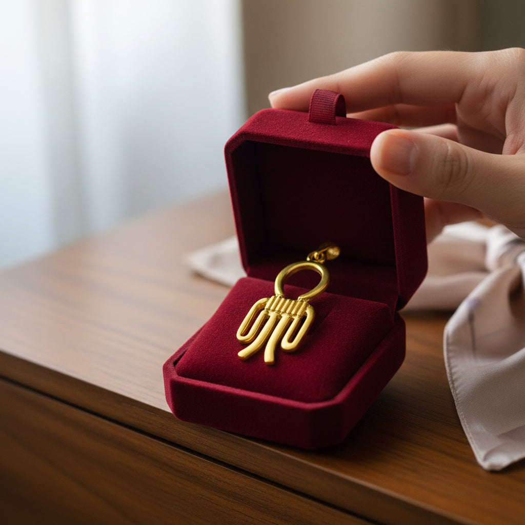 Gold Isis Tyet The Knot Pendant, Egyptian Jewelry, Revival Jewelry, Talisman Pendant, Divine Minimalist Necklace, Gift for Men and Women