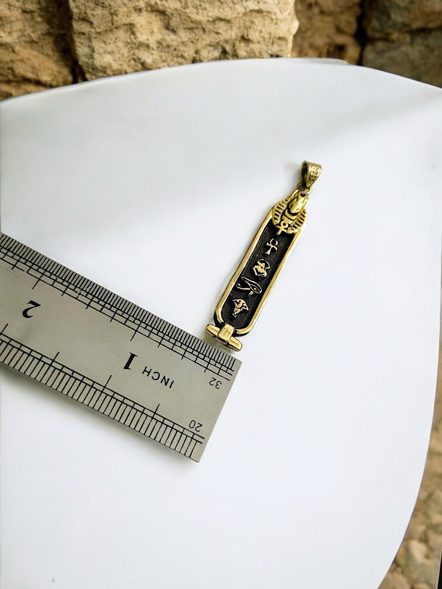 Gold God Anubis Cartouche Necklace, Egyptian Jewelry, Gift For men and Women