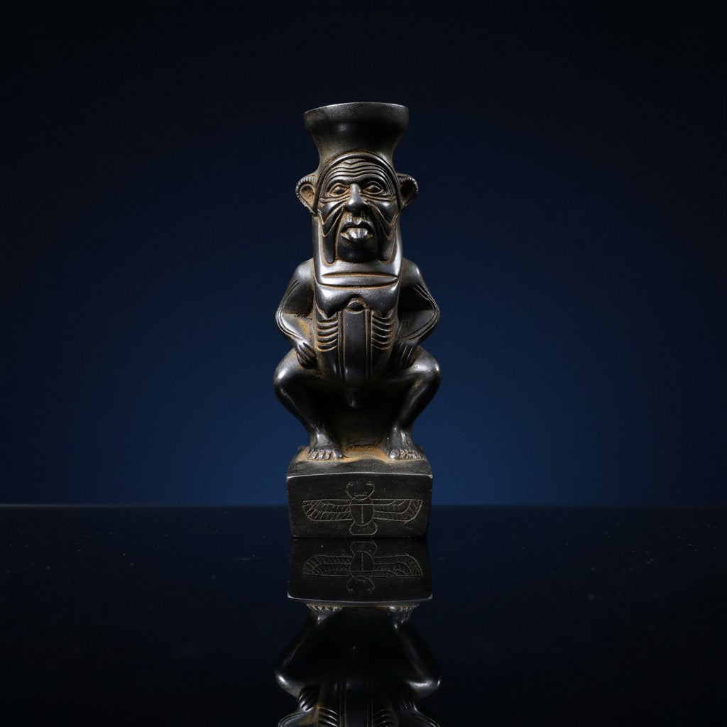 Handmade God Bes Statue, Ancient Egyptian Humor God Figurine, Protective Dwarf Deity Sculpture, Spiritual Talisman Decor, Unique Gift, Museum Replica Style