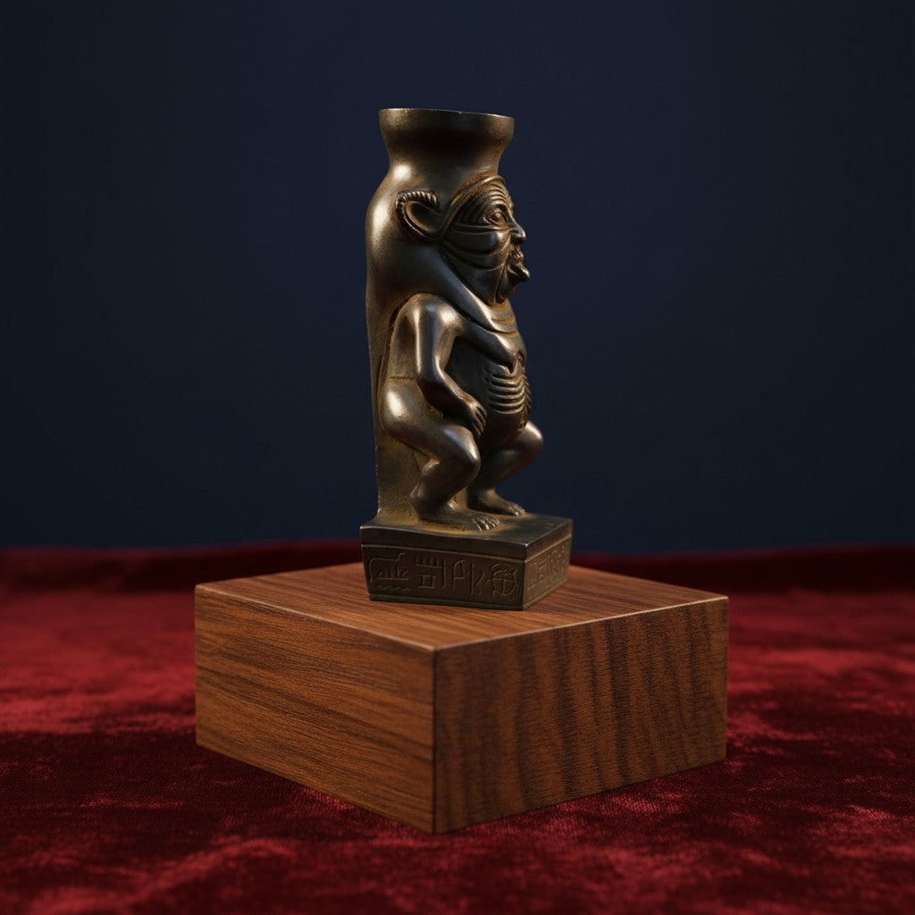 Handmade God Bes Statue, Ancient Egyptian Humor God Figurine, Protective Dwarf Deity Sculpture, Spiritual Talisman Decor, Unique Gift, Museum Replica Style