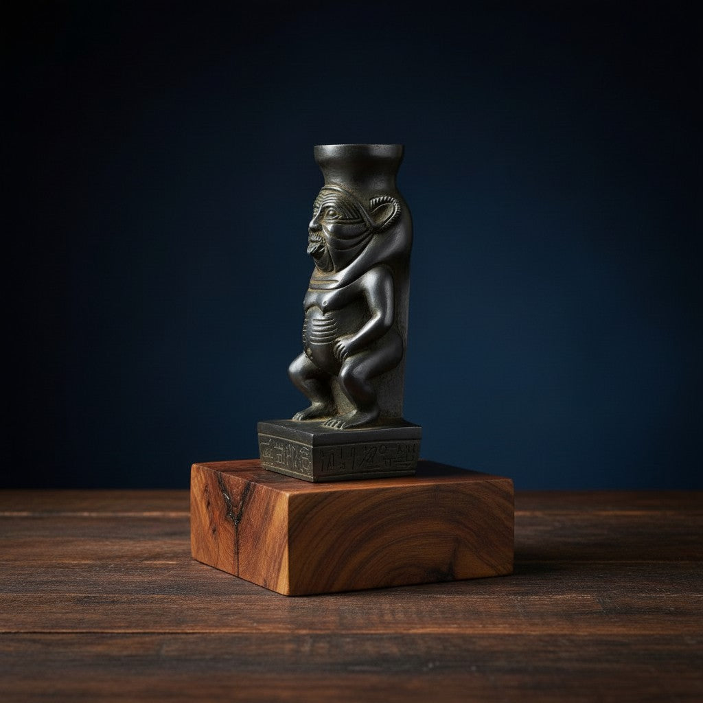 Handmade God Bes Statue, Ancient Egyptian Humor God Figurine, Protective Dwarf Deity Sculpture, Spiritual Talisman Decor, Unique Gift, Museum Replica Style
