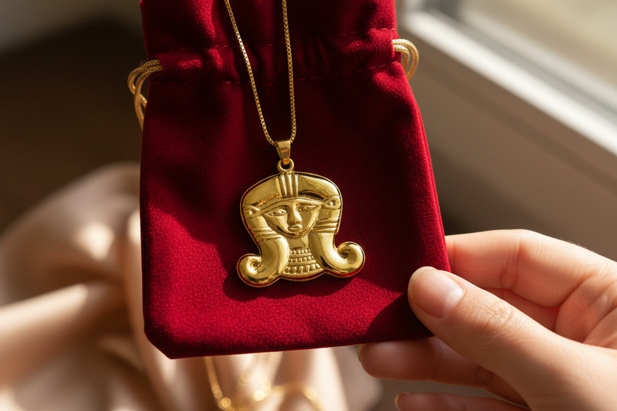 Gold Goddess Hathor Pendant, Large Egyptian Goddess Necklace