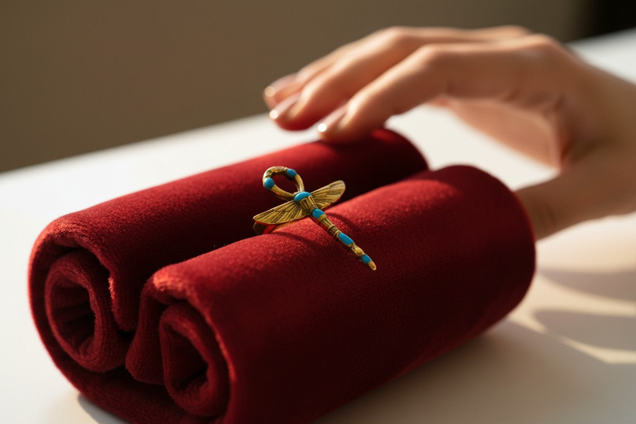 Gold Winged Ankh Ring, Ancient Egyptian Key Of Life Jewelry, Turquoise Statement Ring, Spiritual Talisman Gift For Her Him