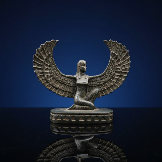 Handmade Winged Goddess Isis Statue, Ancient Egyptian Decor, Divine Feminine Sculpture, Mythology Art, Spiritual Gift, Museum Replica, Home Altar Piece