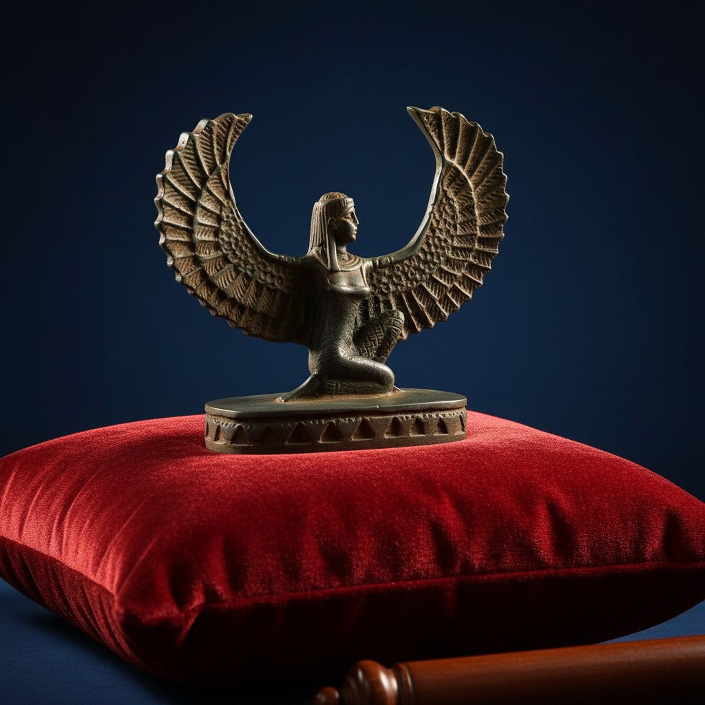 Handmade Winged Goddess Isis Statue, Ancient Egyptian Decor, Divine Feminine Sculpture, Mythology Art, Spiritual Gift, Museum Replica, Home Altar Piece