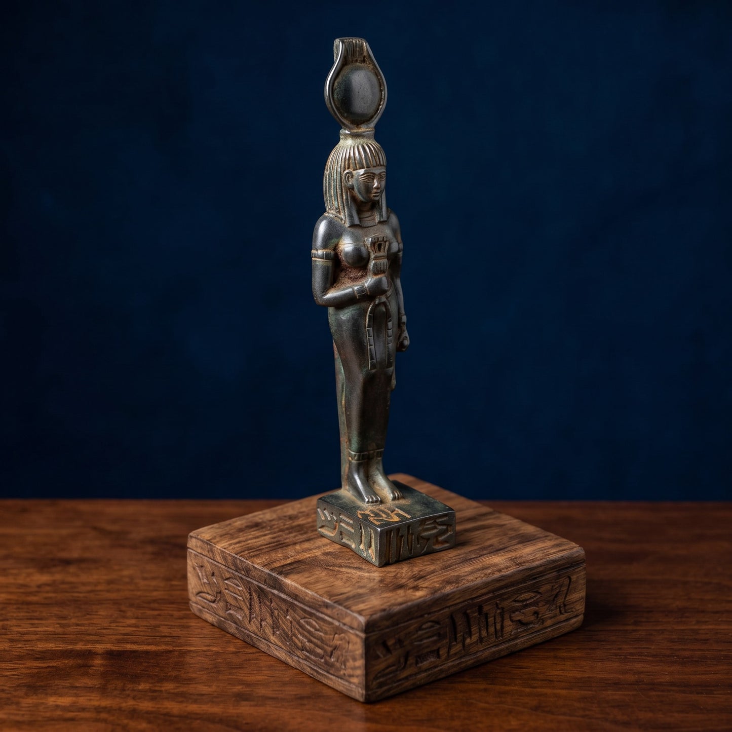 Handmade Basalt Goddess Hathor Statue, Egyptian Goddess Sculpture, Ancient Egypt Decor, Divine Feminine Figurine, Mythology Gift