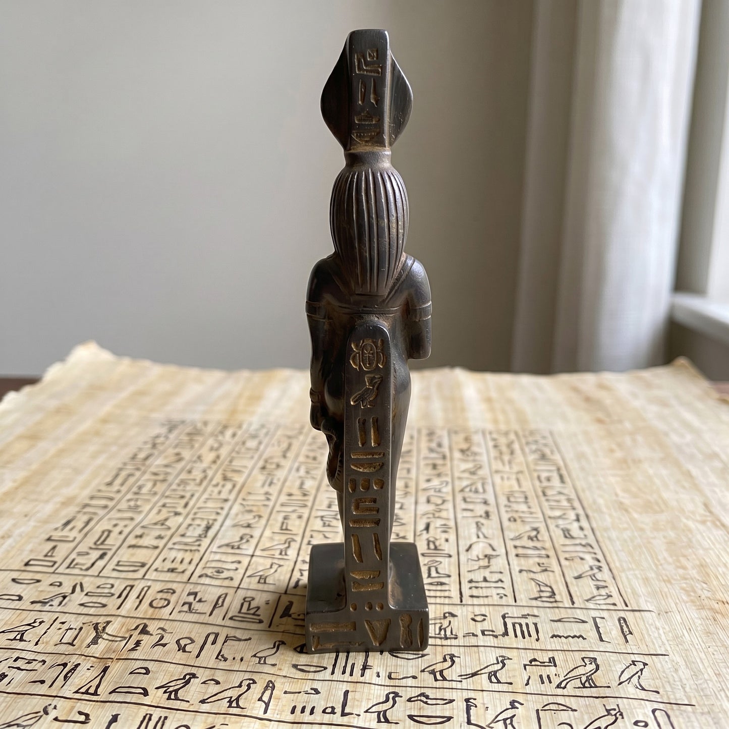 Handmade Basalt Goddess Hathor Statue, Egyptian Goddess Sculpture, Ancient Egypt Decor, Divine Feminine Figurine, Mythology Gift