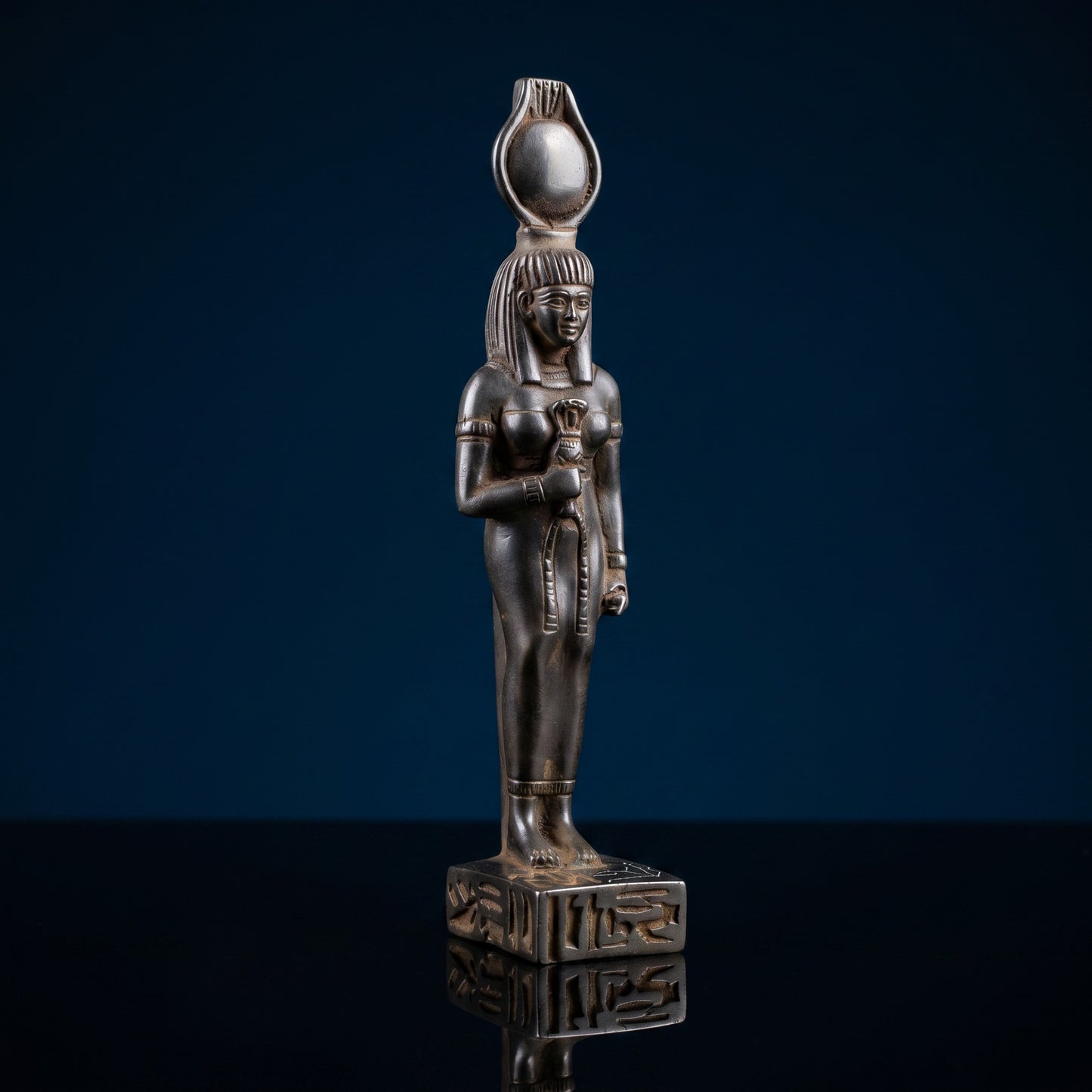 Handmade Basalt Goddess Hathor Statue, Egyptian Goddess Sculpture, Ancient Egypt Decor, Divine Feminine Figurine, Mythology Gift