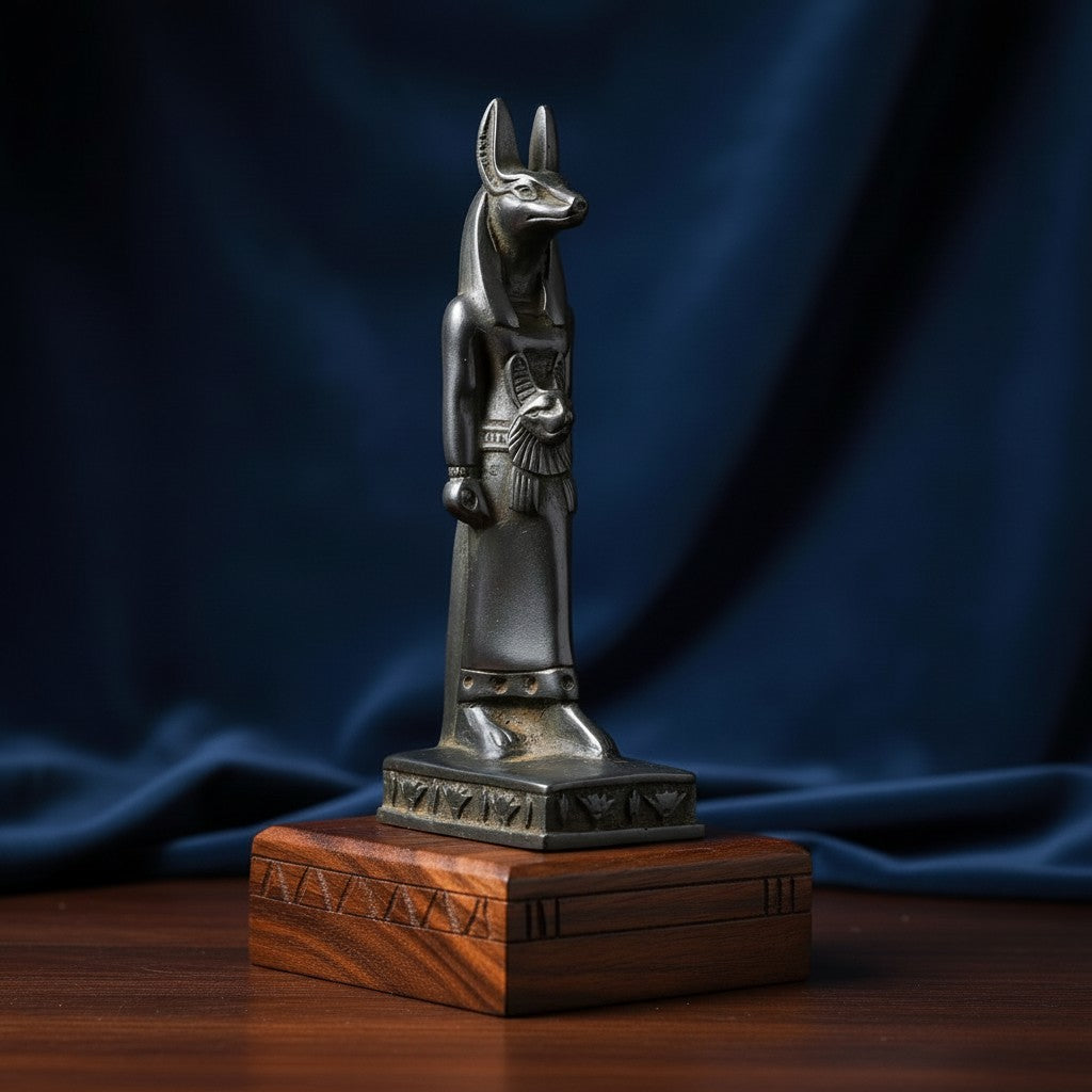 Handmade God Anubis Statue, Egyptian Anubis Figurine, Ancient Egyptian Decor, Mythology Sculpture, Spiritual Altar Piece, Pharaoh God Gift