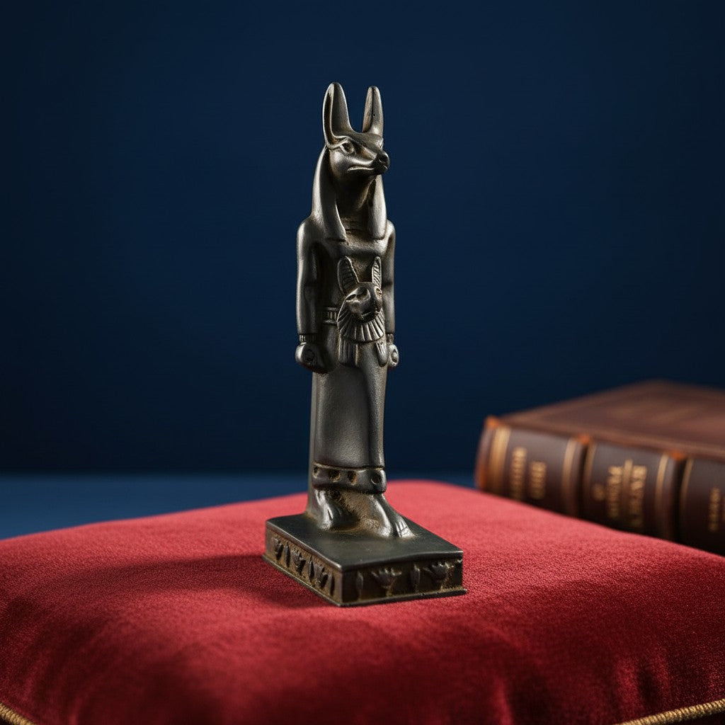 Handmade God Anubis Statue, Egyptian Anubis Figurine, Ancient Egyptian Decor, Mythology Sculpture, Spiritual Altar Piece, Pharaoh God Gift