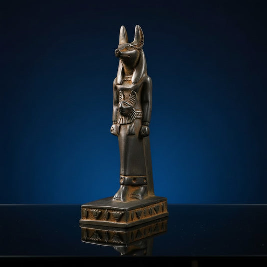 Handmade God Anubis Statue, Egyptian Anubis Figurine, Ancient Egyptian Decor, Mythology Sculpture, Spiritual Altar Piece, Pharaoh God Gift