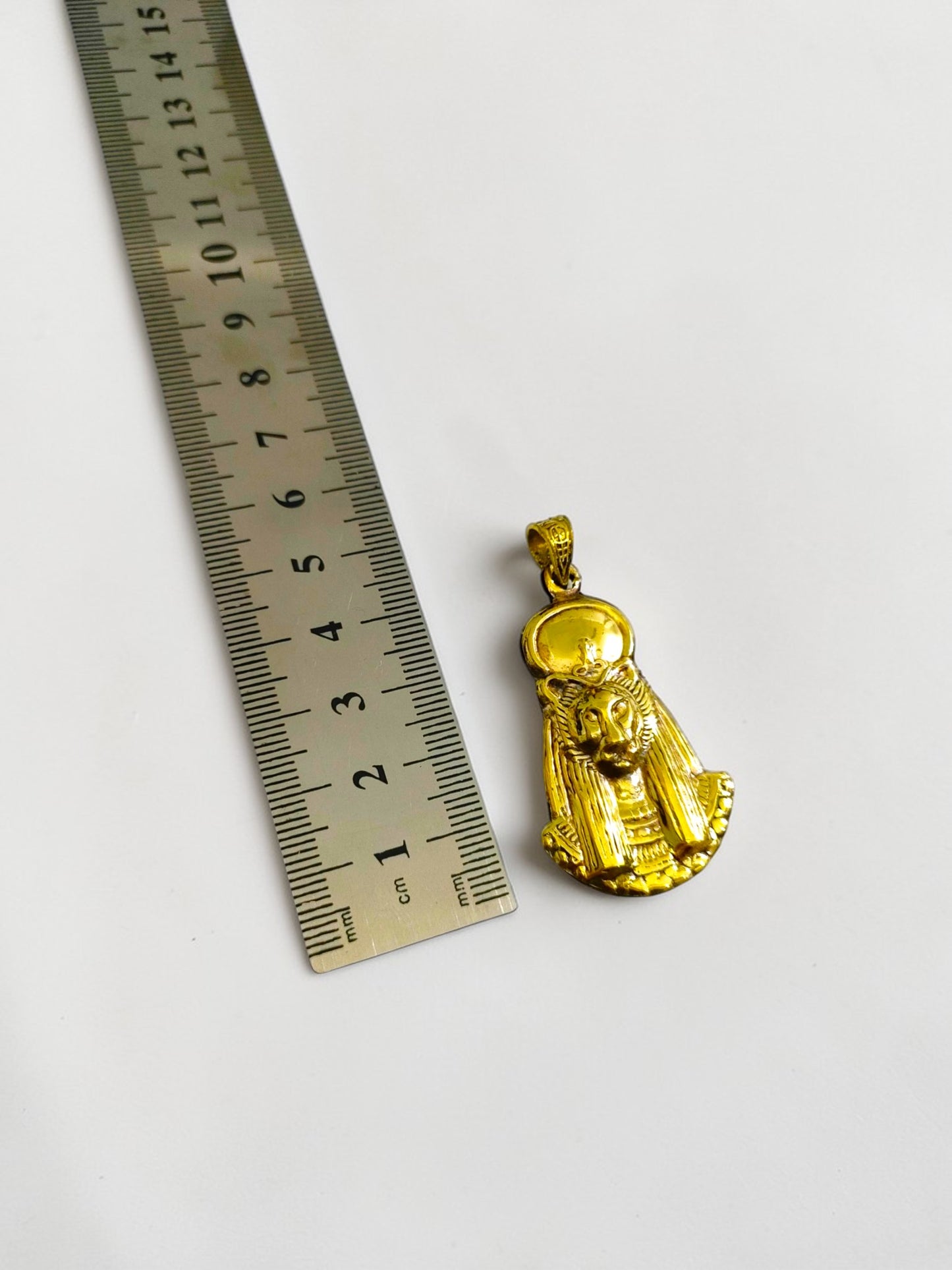Gold Sekhmet Pendant, Egyptian Revival Necklace, Divine Talisman
