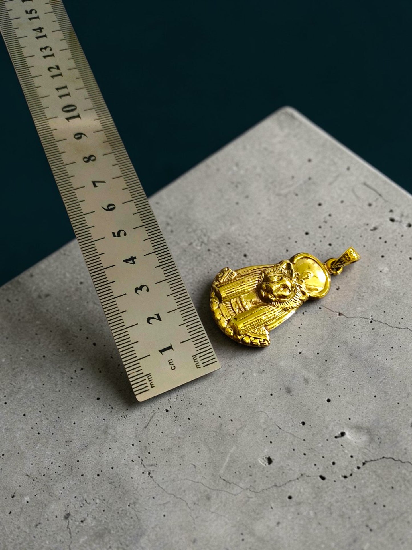 Gold Sekhmet Pendant, Egyptian Revival Necklace, Divine Talisman