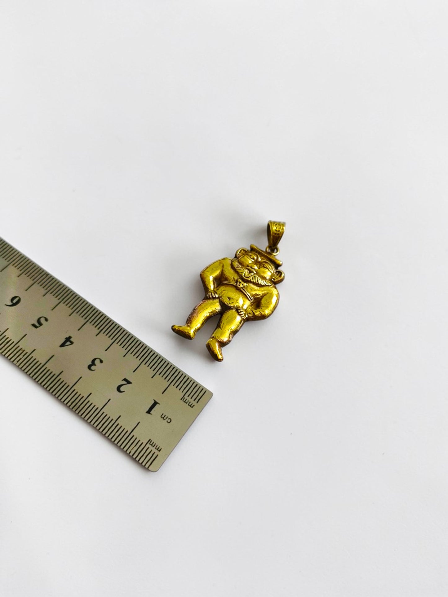 Gold God Bes of Humor Pendant Necklace, Egyptian Gold Jewelry