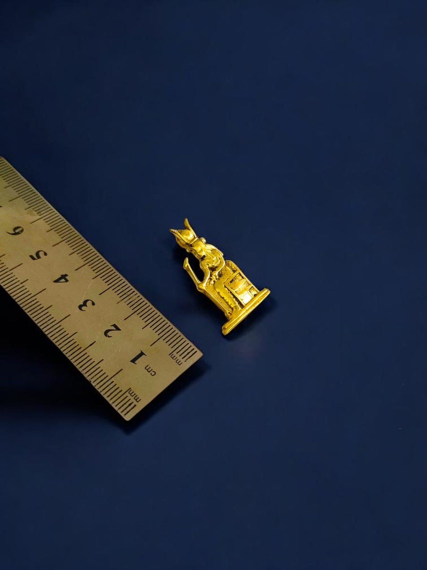 Gold Hathor Necklace, Ancient Egyptian Cow Goddess Pendant, Sacred Feminine Amulet