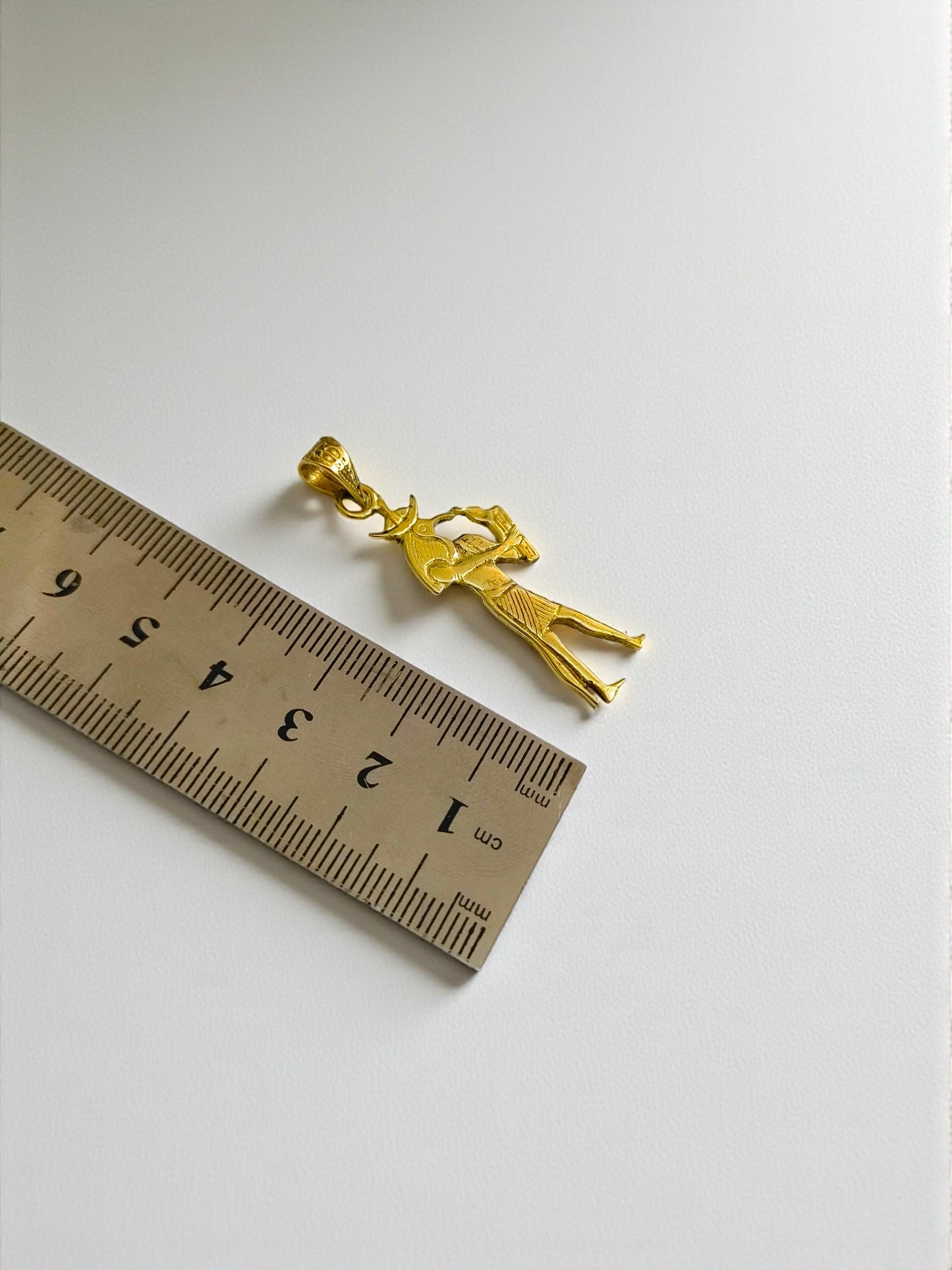 Gold Thoth Pendant Necklace, Egyptian Revival Talisman