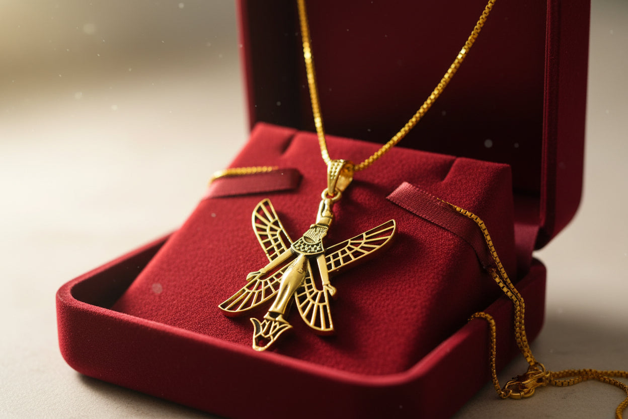 Gold Goddess Isis Pendant, Egyptian Jewelry, Divine Minimalist Necklace Gift