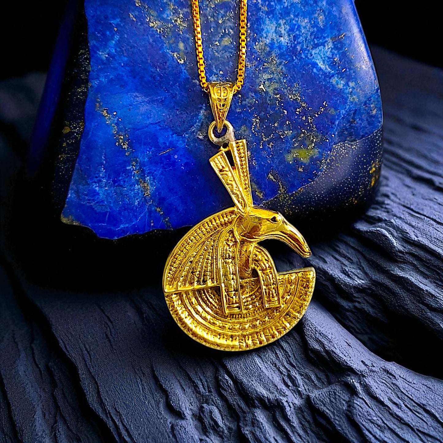 Gold God Seth Necklace, Egyptian Jewelry, Gift For men and Women