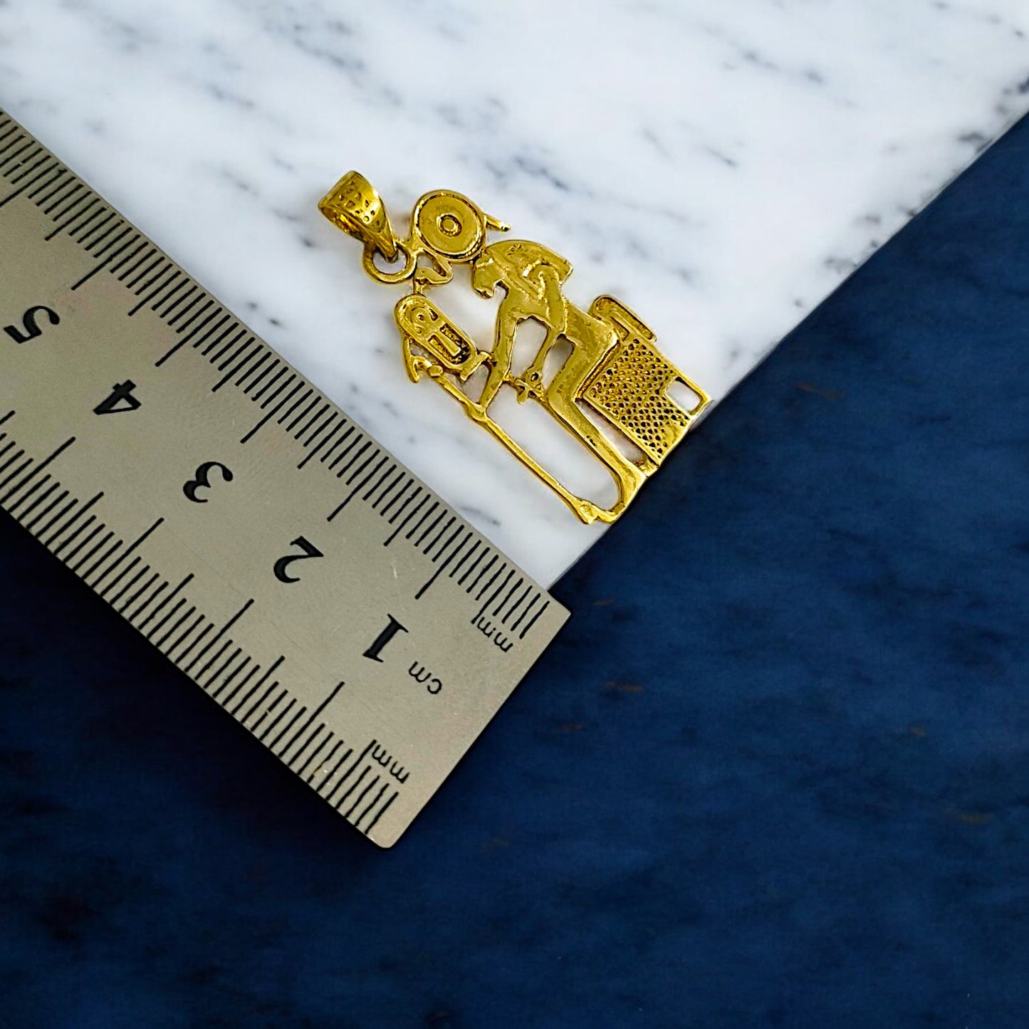 Gold Sekhmet Pendant, Egyptian Revival Necklace, Divine Talisman