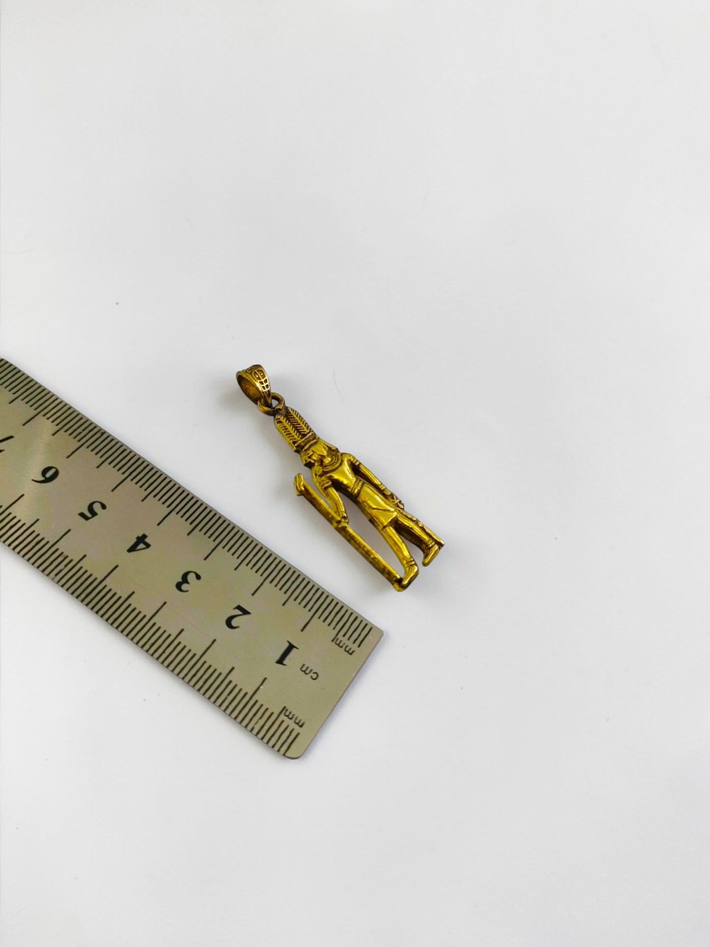 Gold God Shu Necklace, Egyptian Air God Pendant, Ancient Egypt Jewelry, Protection Amulet, Pharaoh Gift, Egyptian Revival Charm