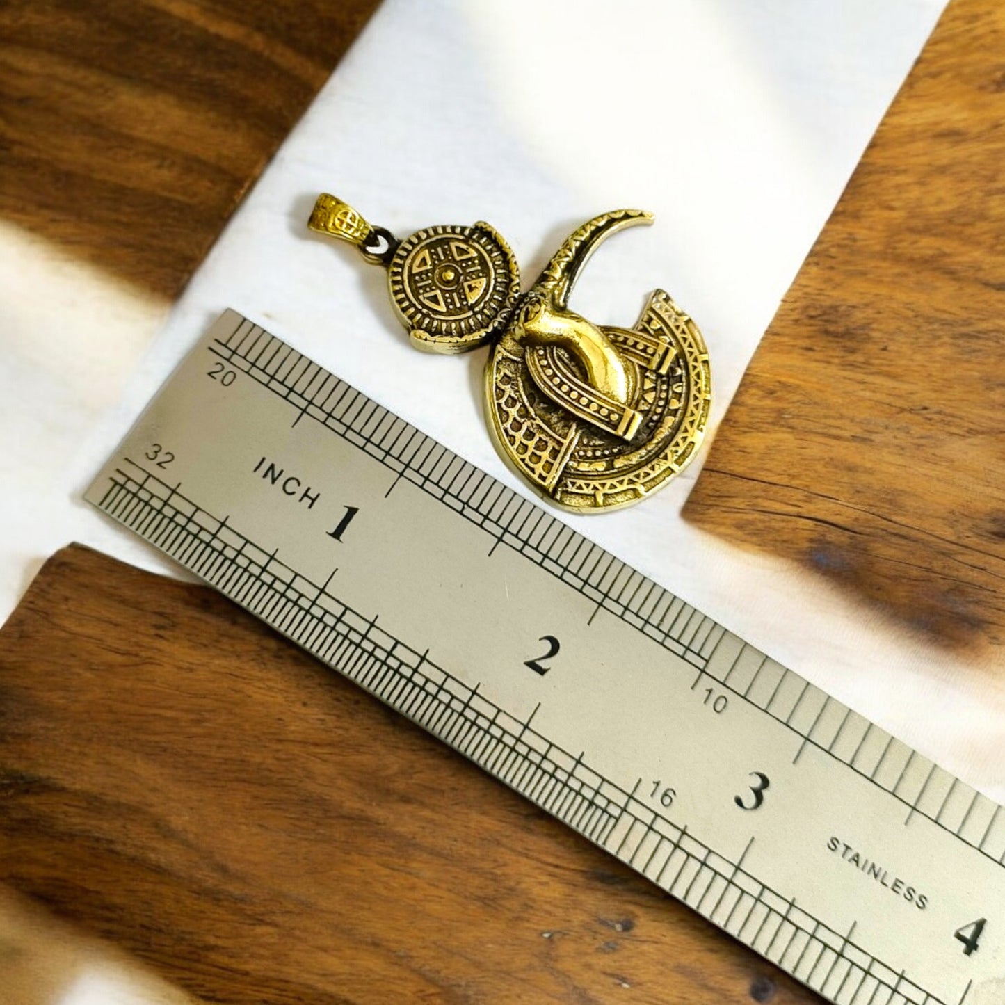 Gold Thoth Pendant Necklace, Egyptian Revival Talisman