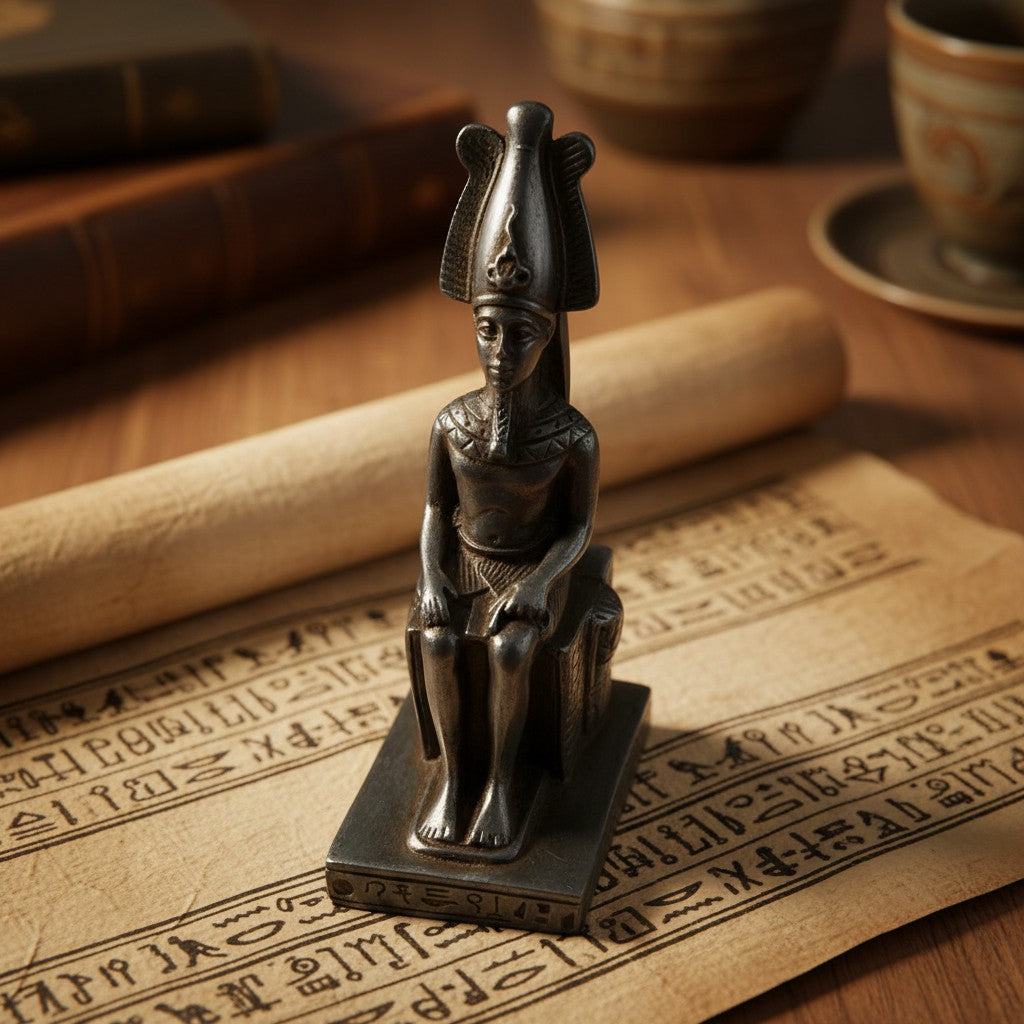Handmade God Osiris Statue, Ancient Egyptian Osiris Figurine, Egyptian Mythology Decor, Spiritual Altar Piece, Pharaoh God Sculpture Gift
