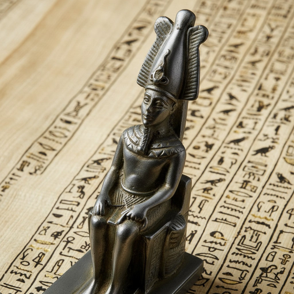 Handmade God Osiris Statue, Ancient Egyptian Osiris Figurine, Egyptian Mythology Decor, Spiritual Altar Piece, Pharaoh God Sculpture Gift