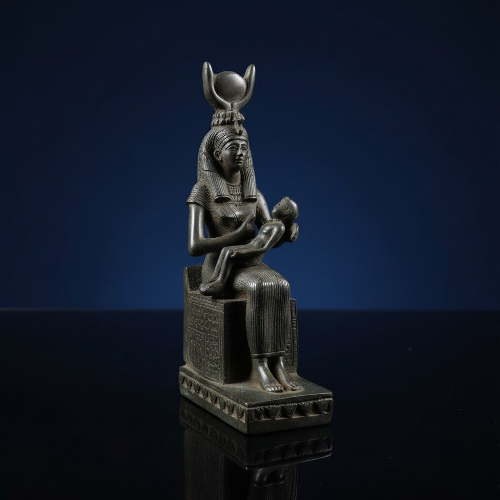 Handmade Goddess Isis Statue, Egyptian Isis Figurine, Ancient Egyptian Decor, Sacred Feminine Art, Spiritual Altar Statue, Mythology Gift