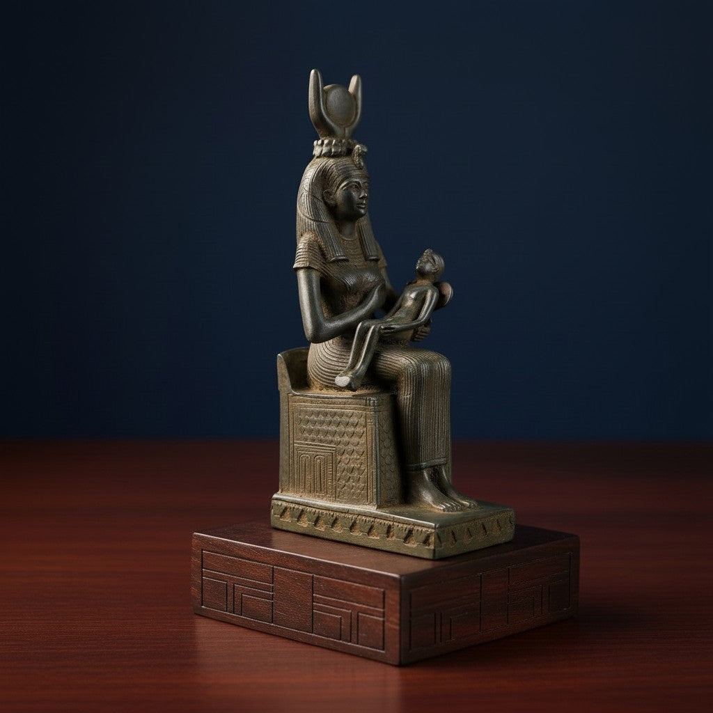 Handmade Goddess Isis Statue, Egyptian Isis Figurine, Ancient Egyptian Decor, Sacred Feminine Art, Spiritual Altar Statue, Mythology Gift
