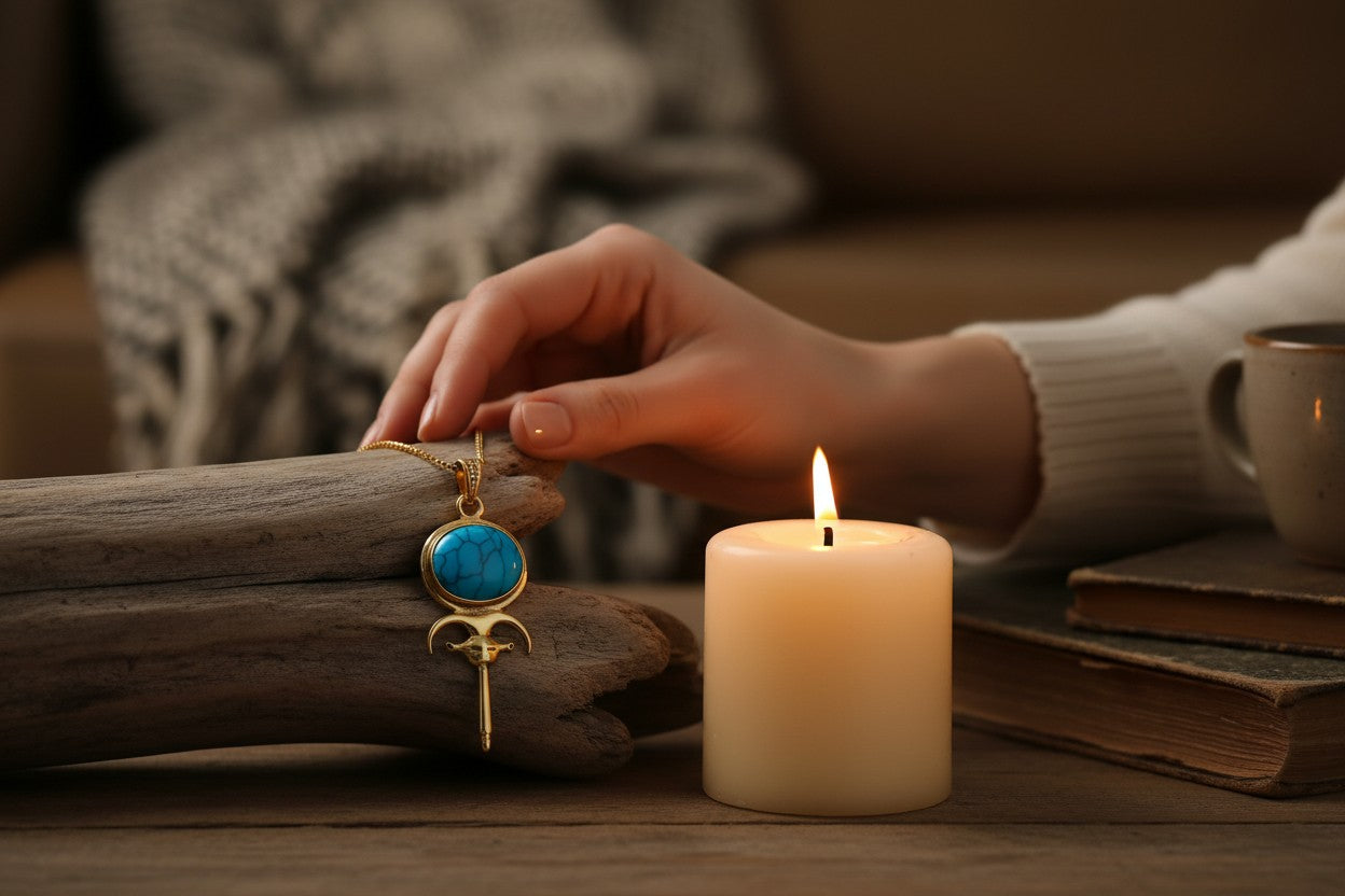 Gold Hathor Mirror Necklace, Lapis Lazuli Egyptian Pendant, Ancient Egyptian Jewelry, Goddess Hathor Talisman, Spiritual Gift For Her Him