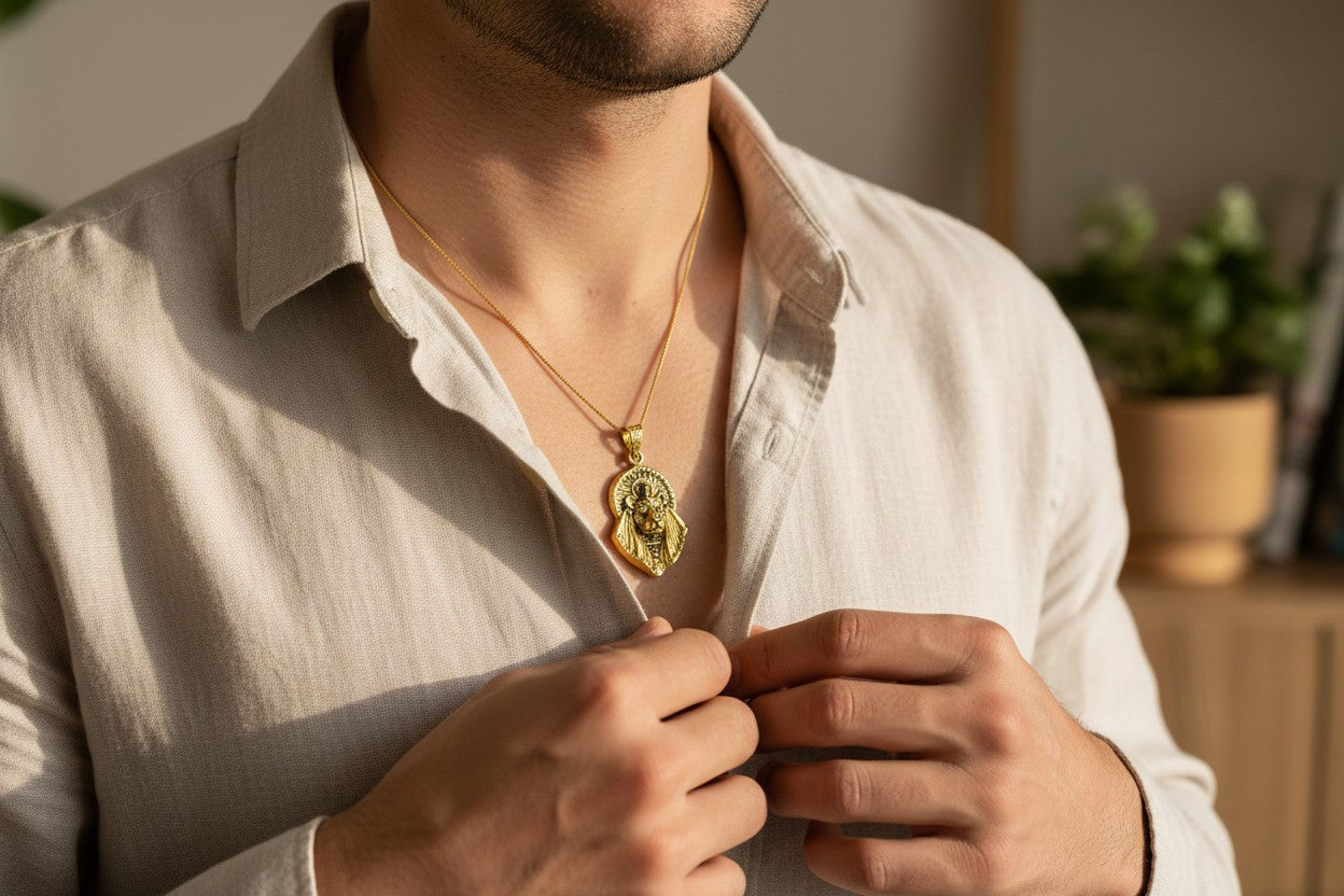 Gold Sekhmet Pendant, Egyptian Revival Necklace, Divine Talisman