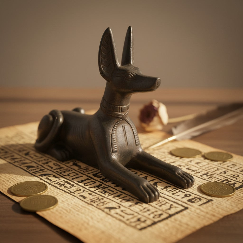 Handmade Anubis Statue, Egyptian God of Death Sculpture, Ancient Egypt Decor, Spiritual Talisman, Museum Replica, Gothic Home Accent, Gift for Him Her