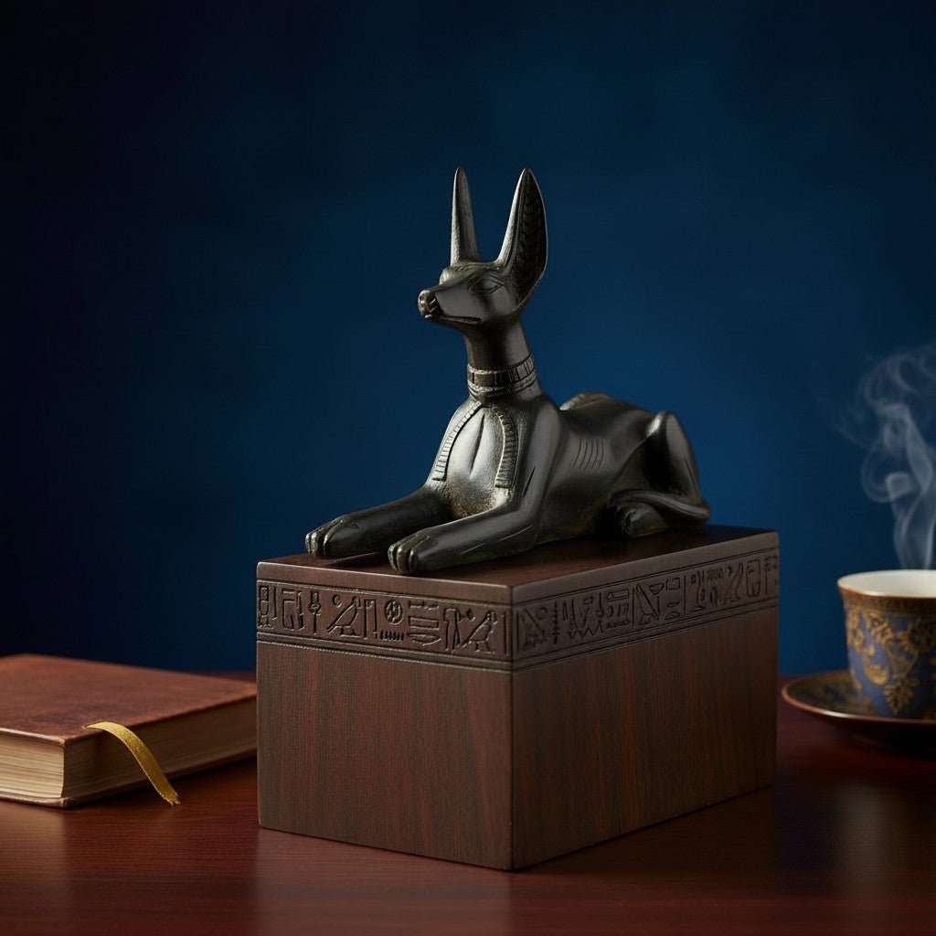 Handmade Anubis Statue, Egyptian God of Death Sculpture, Ancient Egypt Decor, Spiritual Talisman, Museum Replica, Gothic Home Accent, Gift for Him Her