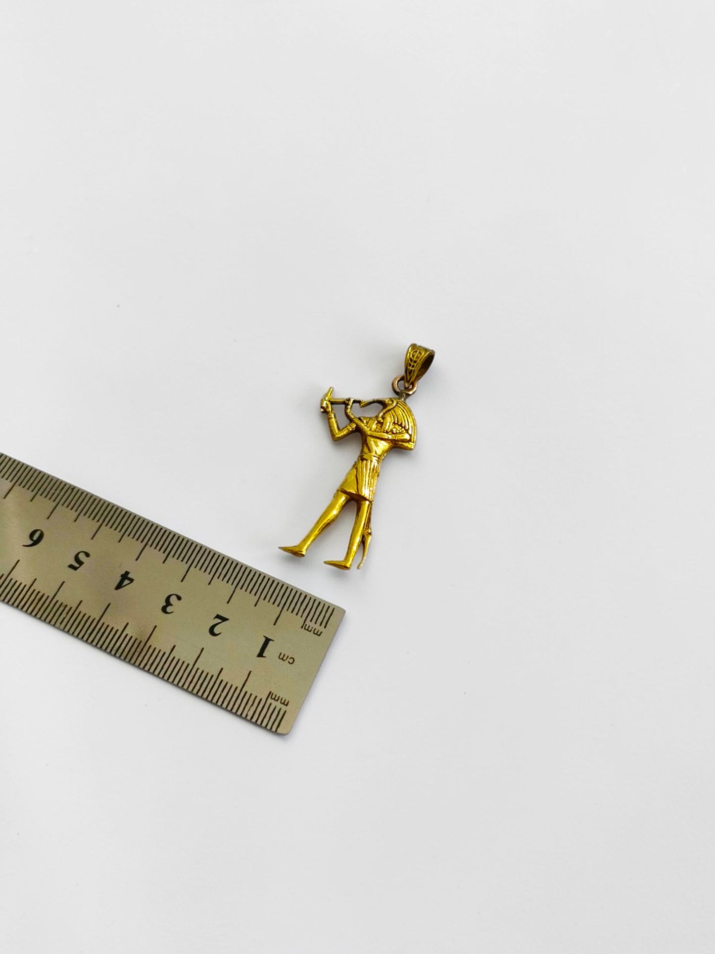 Gold Thoth Pendant Necklace, Egyptian Revival Talisman