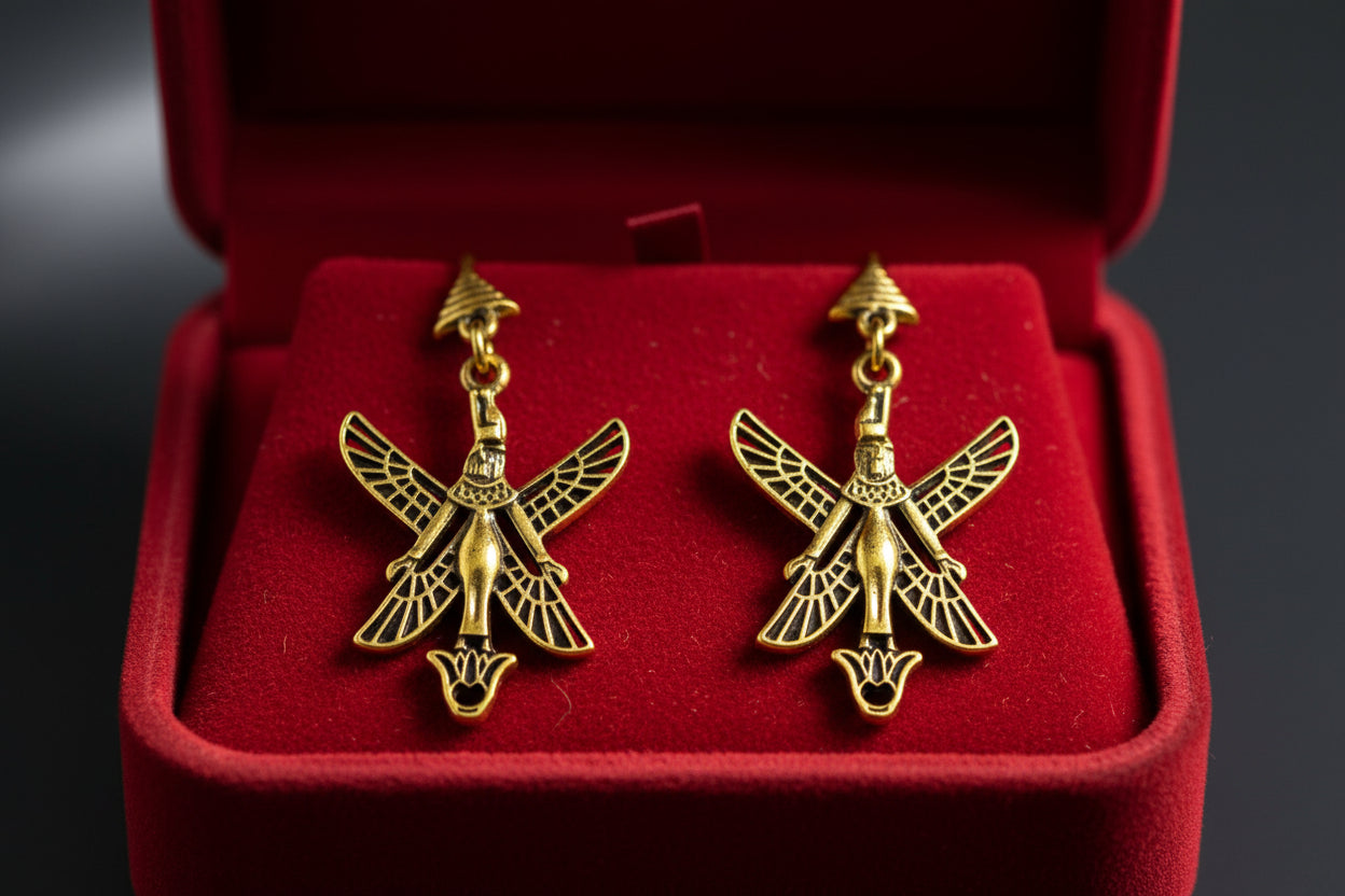 Gold Goddess Isis Earrings, Egyptian Goddess Earring, Gift For Her