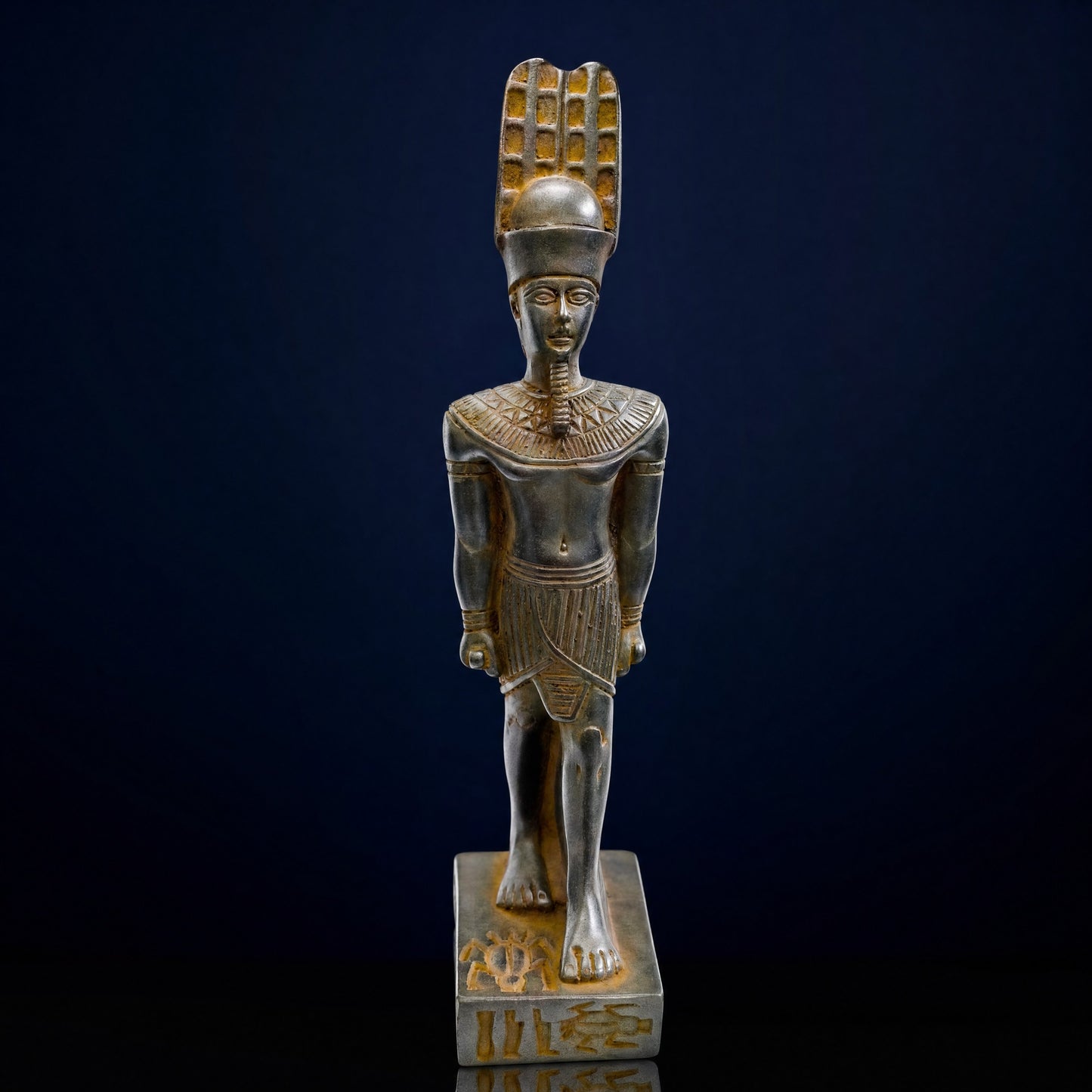 Handmade Basalt God Amun Statue, Ancient Egyptian God Sculpture, Pharaoh Decor, Museum Replica, Mythology Gift, Home Altar, Artisan Carving