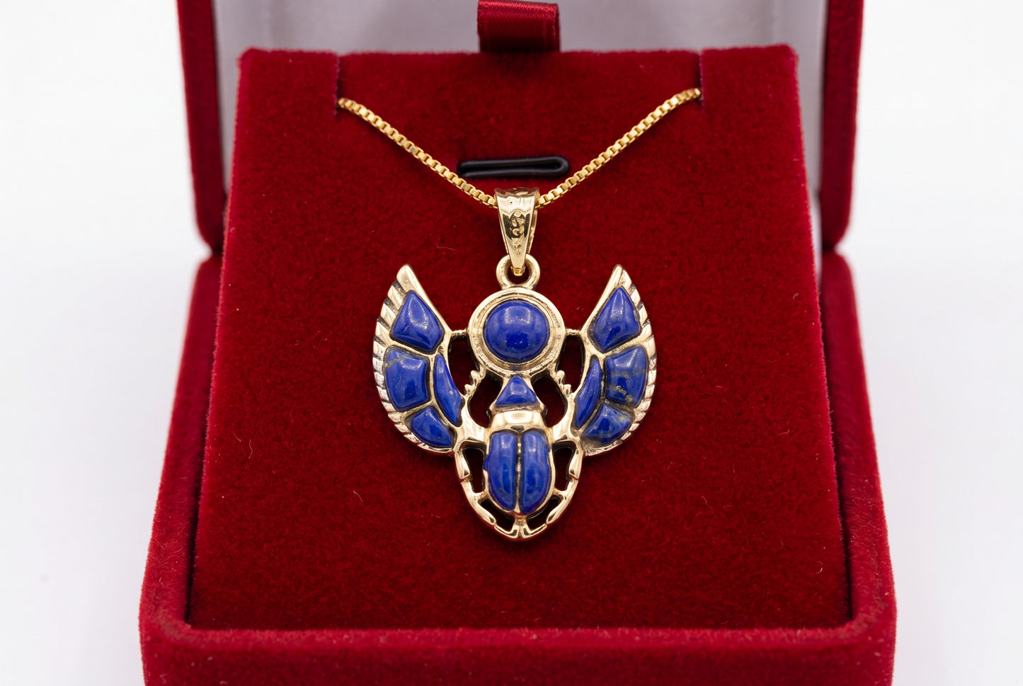 Gold Scarab Lapis Lazuli Pendant Necklace, Egyptian Revival Jewelry, Ancient Egypt Talisman, Protection Charm, Handmade Gift, Sacred Symbol