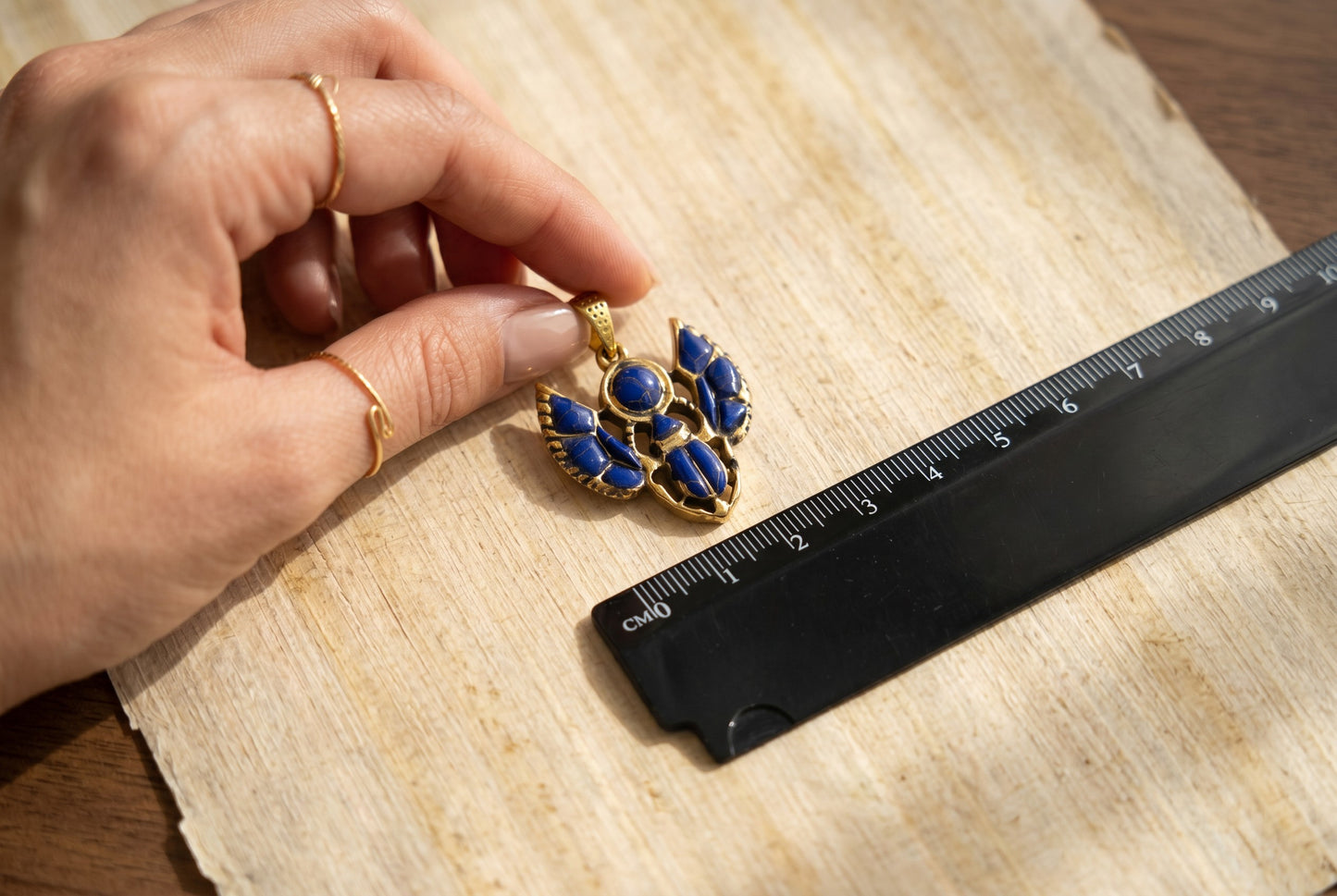 Gold Scarab Lapis Lazuli Pendant Necklace, Egyptian Revival Jewelry, Ancient Egypt Talisman, Protection Charm, Handmade Gift, Sacred Symbol