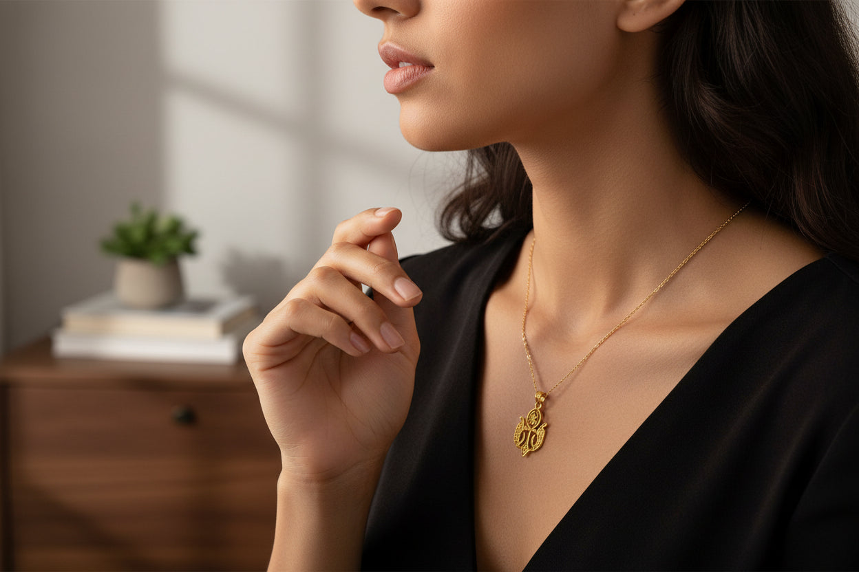 Gold Wadjet Scarab Lotus Necklace, Egyptian Protection Talisman, Eye of Horus Amulet