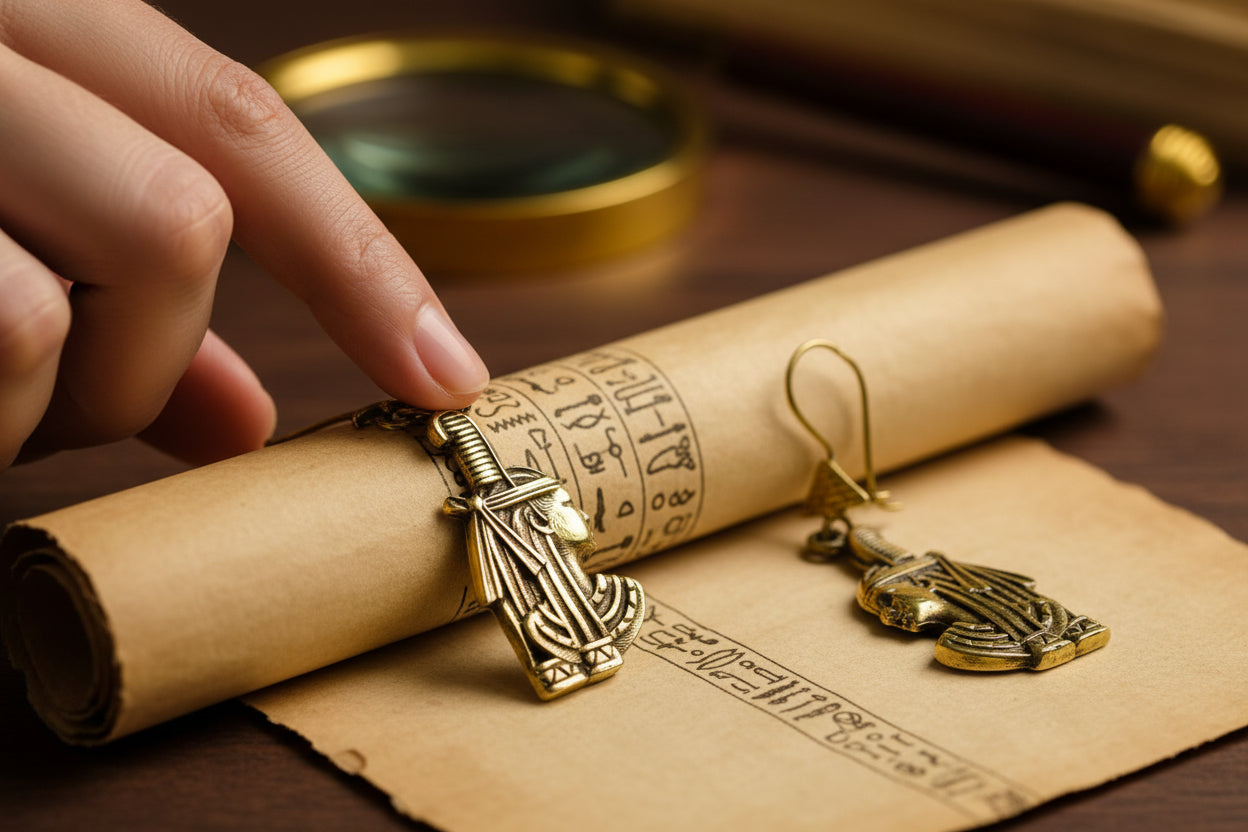 Gold Goddess ma'at Earrings, Egyptian Goddess Earring, Gift For Her