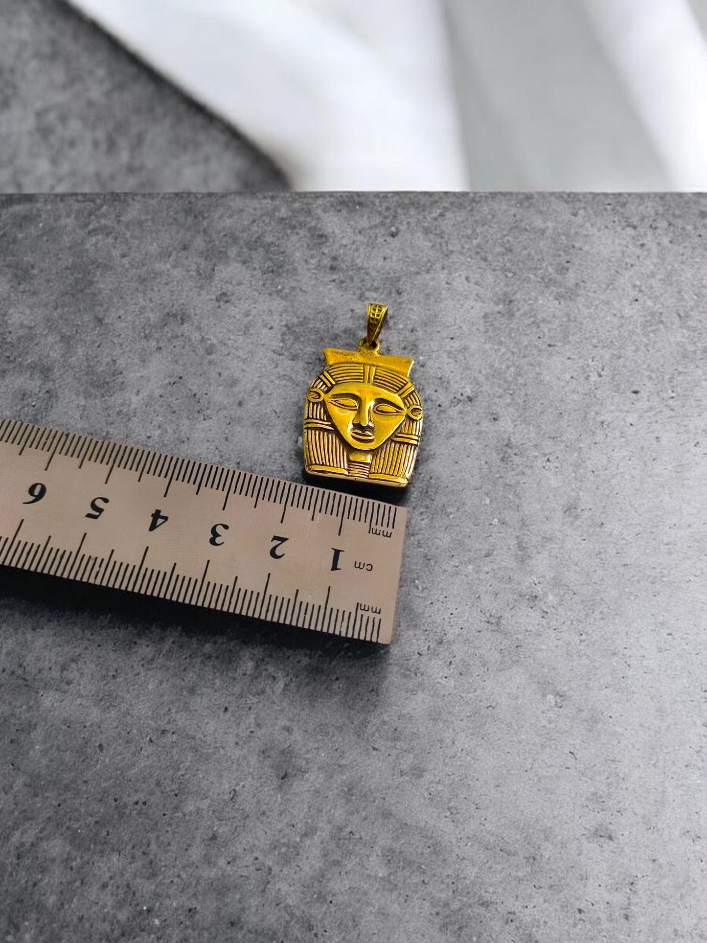 Gold Goddess Hathor Pendant, Large Egyptian Goddess Necklace