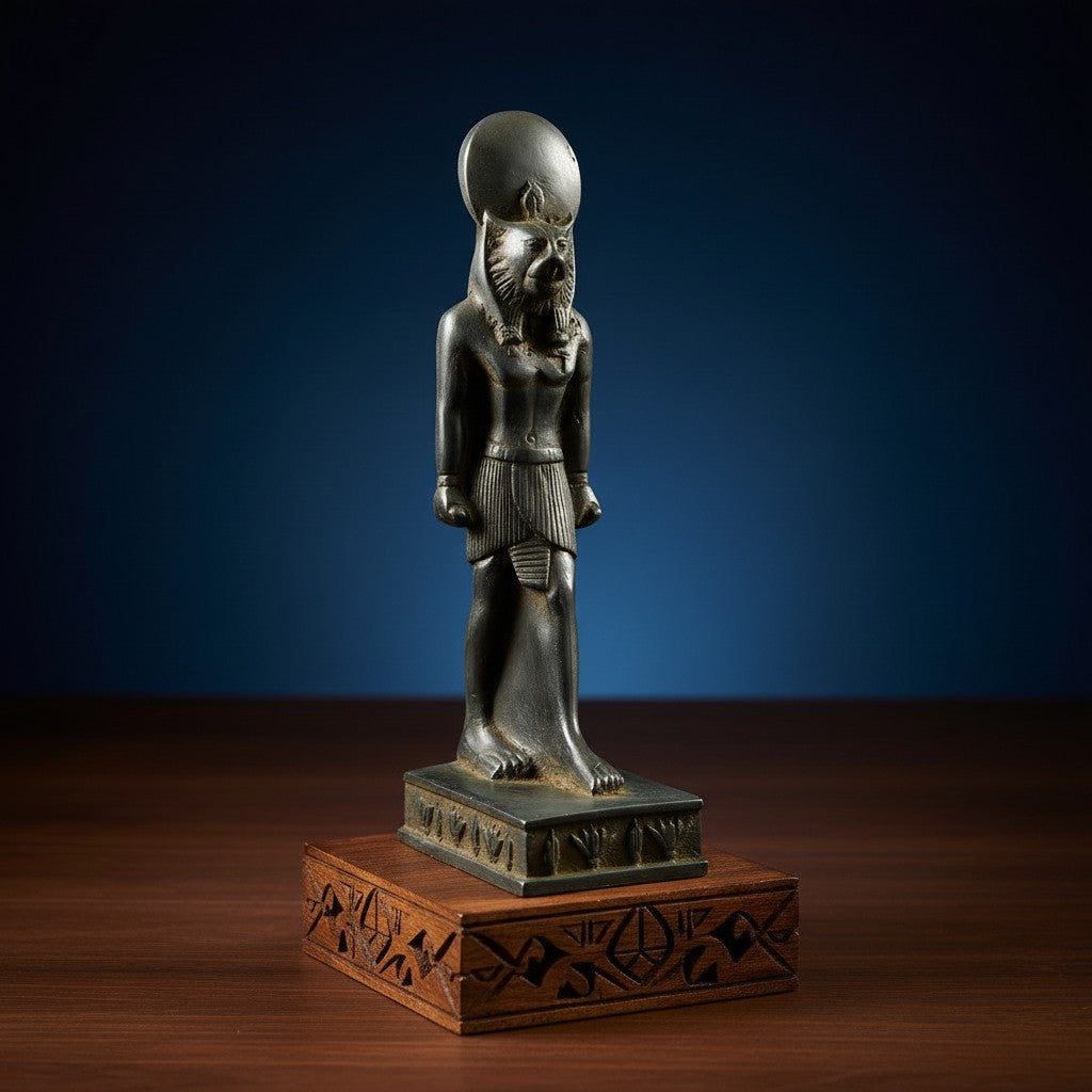 Handmade Goddess Sekhmet Statue, Ancient Egyptian Lioness Goddess Figurine, Spiritual Talisman Decor, Healing Energy Sculpture, Museum Replica Gift